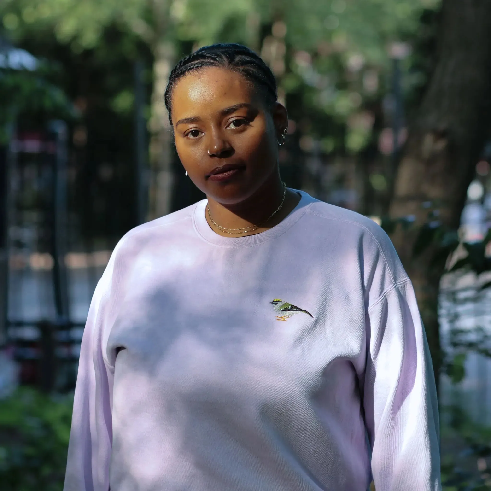 Golden-crowned Kinglet Embroidered Sweatshirt sold by Bird Collective product image thumbnail 2