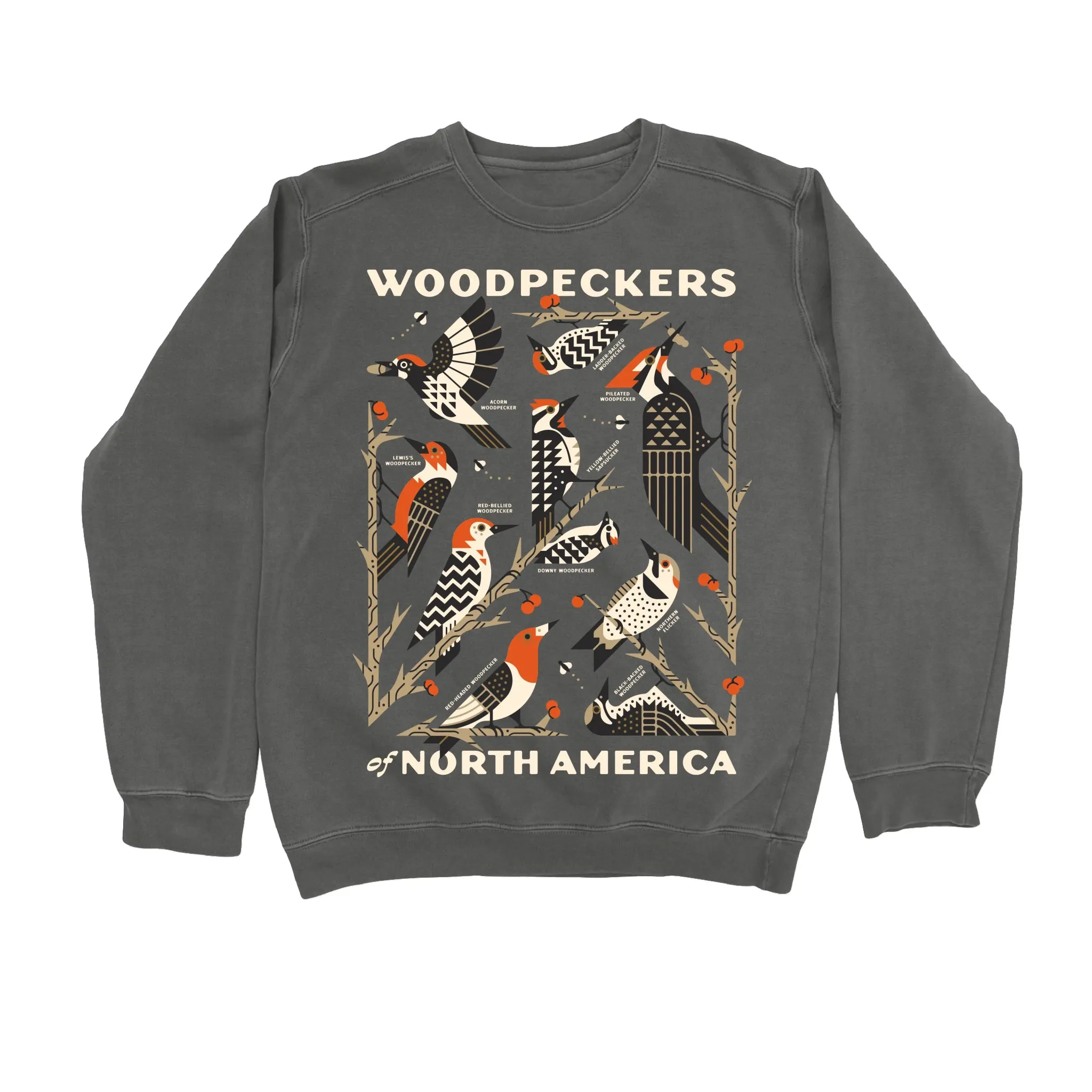 Woodpeckers of North America Sweatshirt sold by Bird Collective