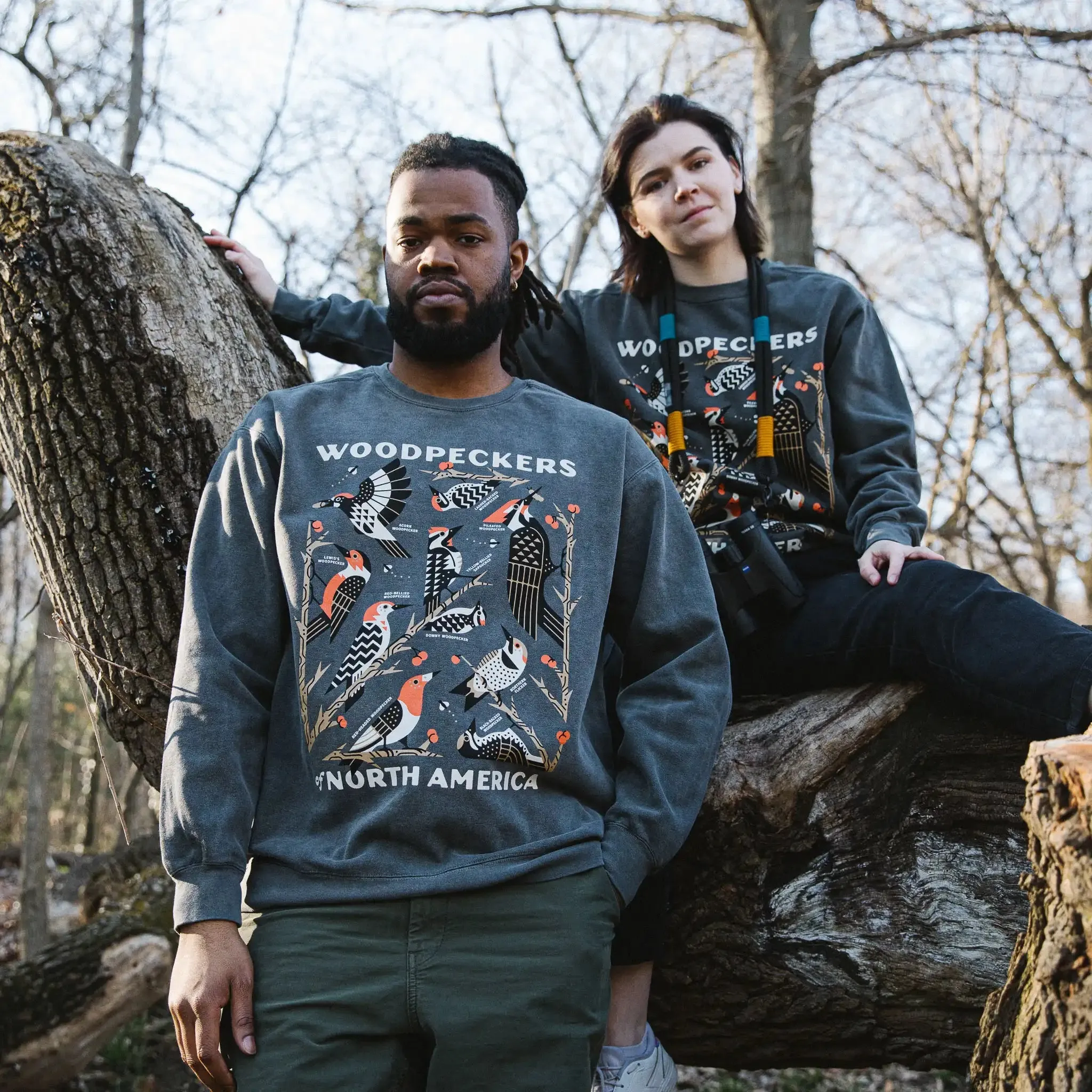 Woodpeckers of North America Sweatshirt sold by Bird Collective product image thumbnail 2