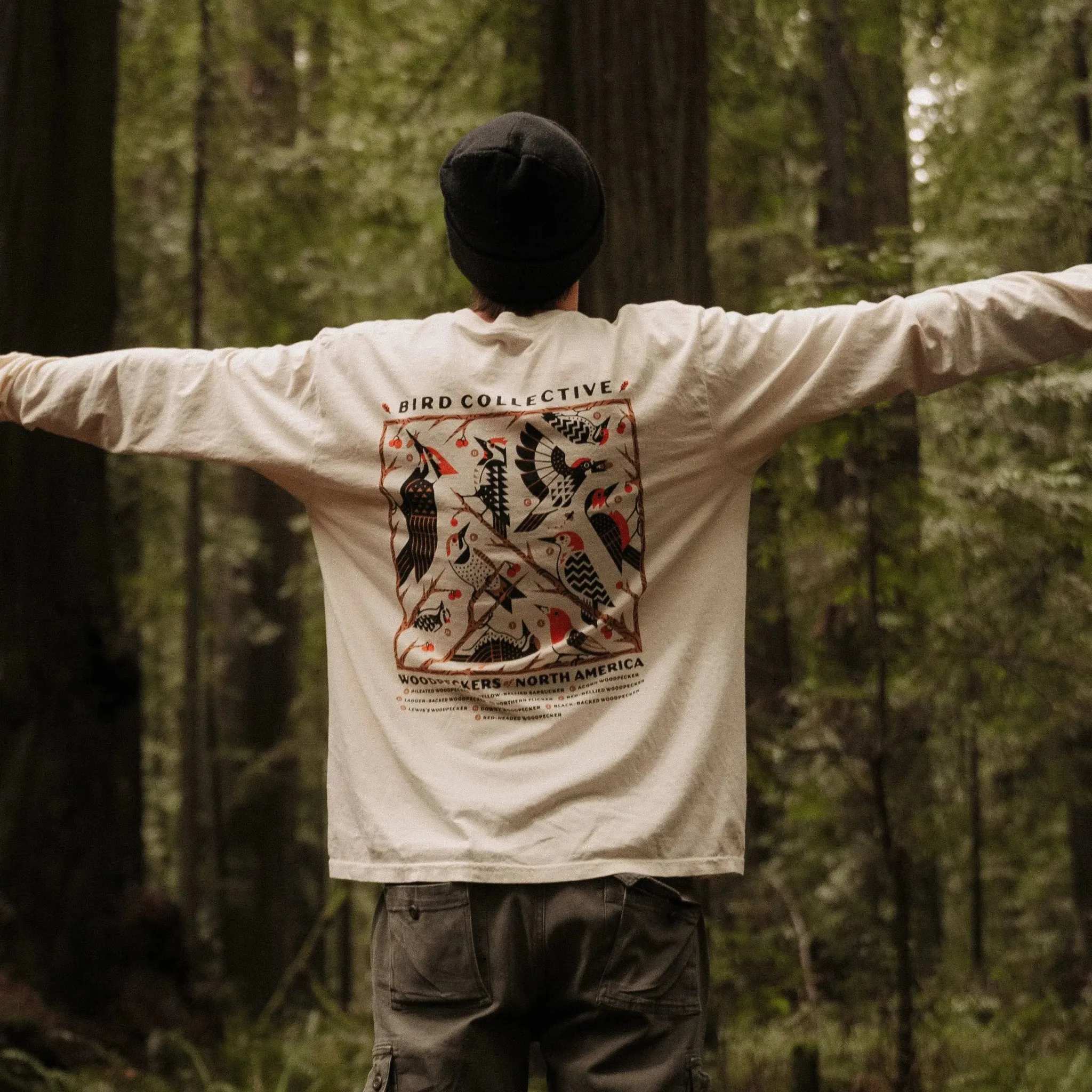 Woodpeckers of North America Long Sleeve Tee sold by Bird Collective product image thumbnail 3