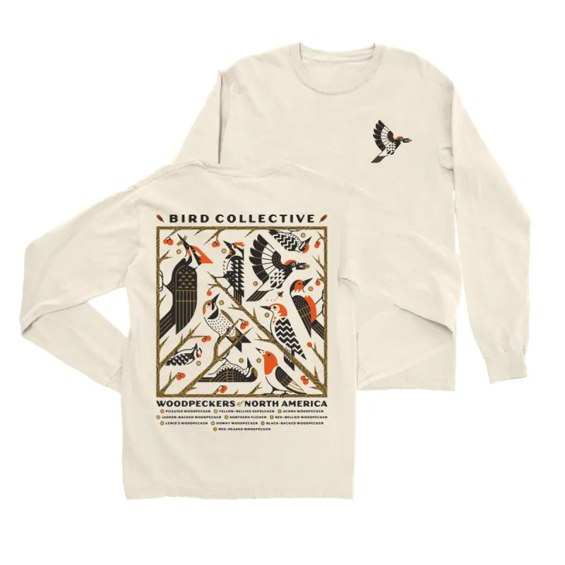 Woodpeckers of North America Long Sleeve Tee sold by Bird Collective