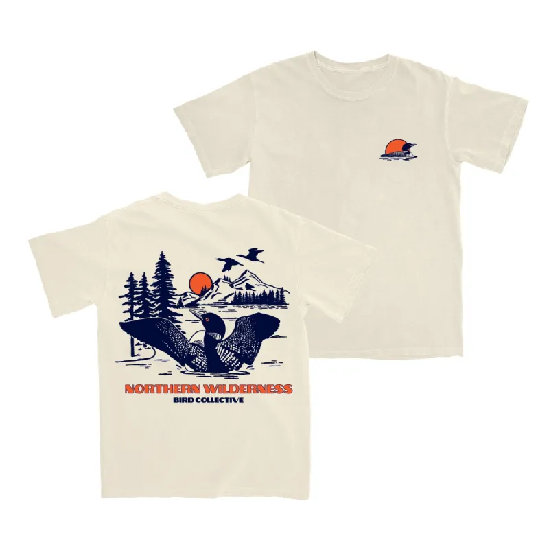 Northern Wilderness Loon Tee sold by Bird Collective