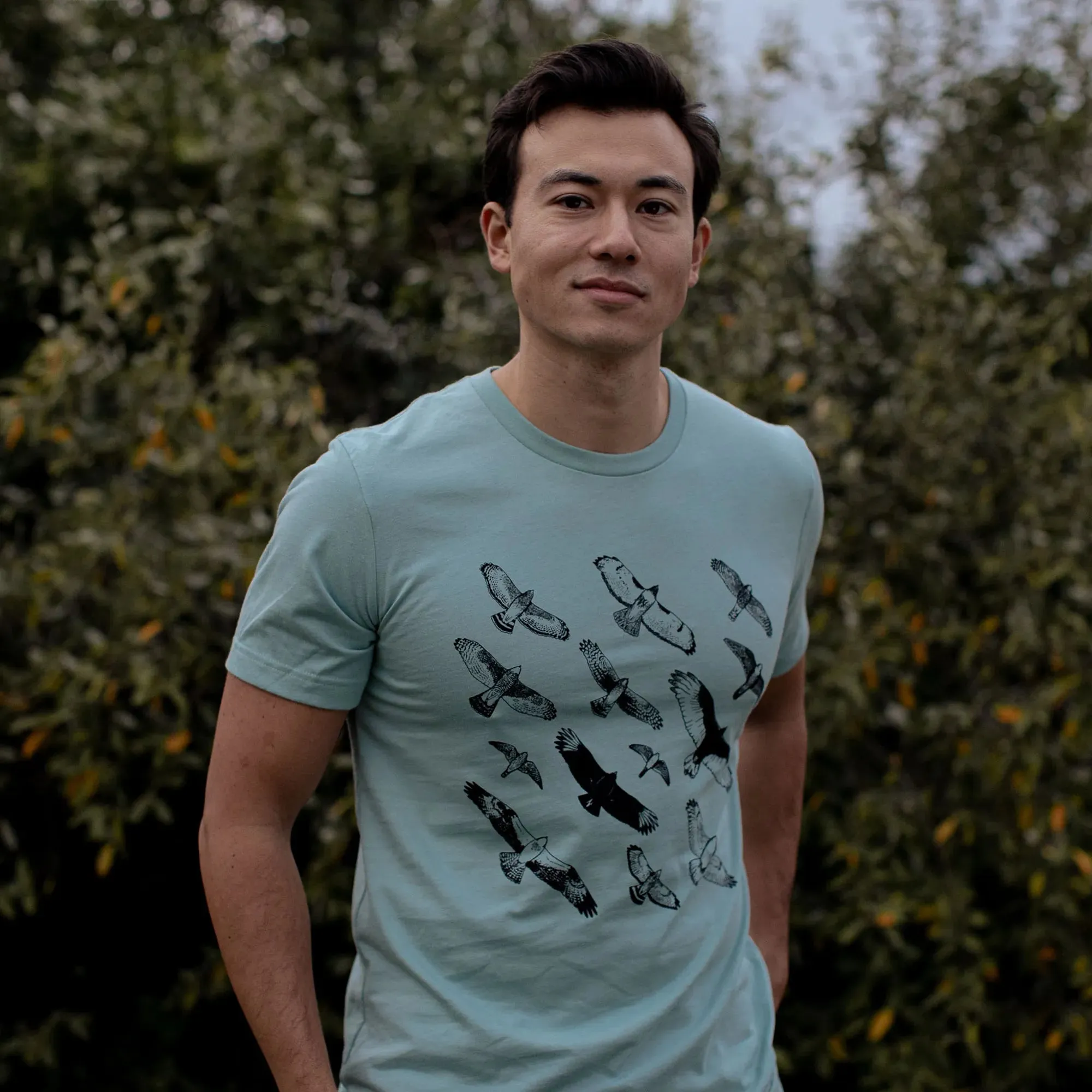Hawks In Flight Lightweight T-Shirt sold by Bird Collective product image thumbnail 2