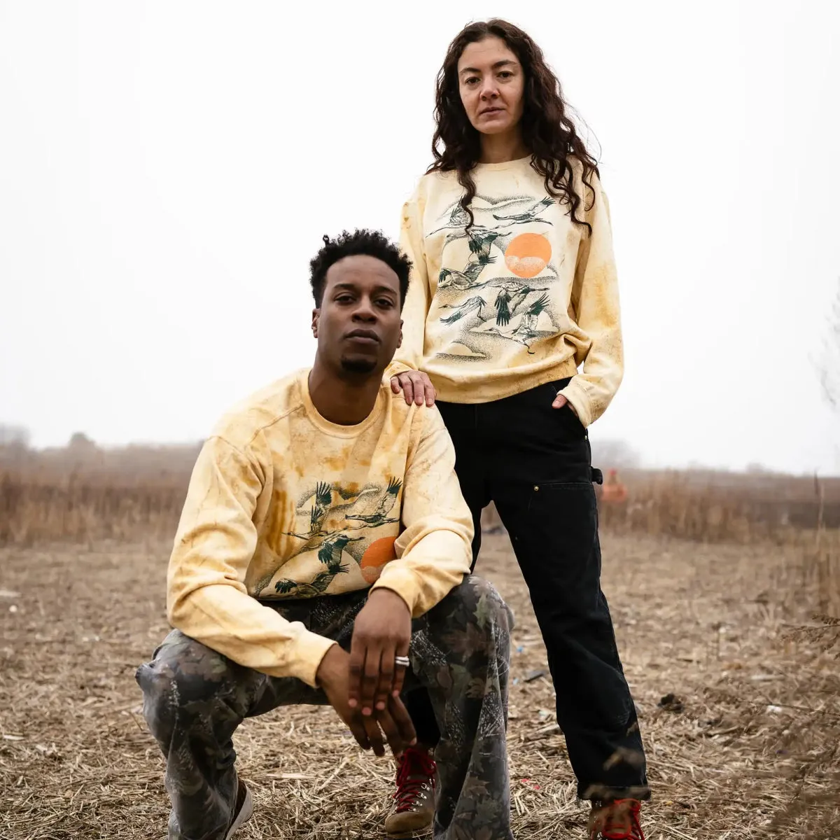 Whooping Crane Tie Dye Sweatshirt sold by Bird Collective product image thumbnail 4