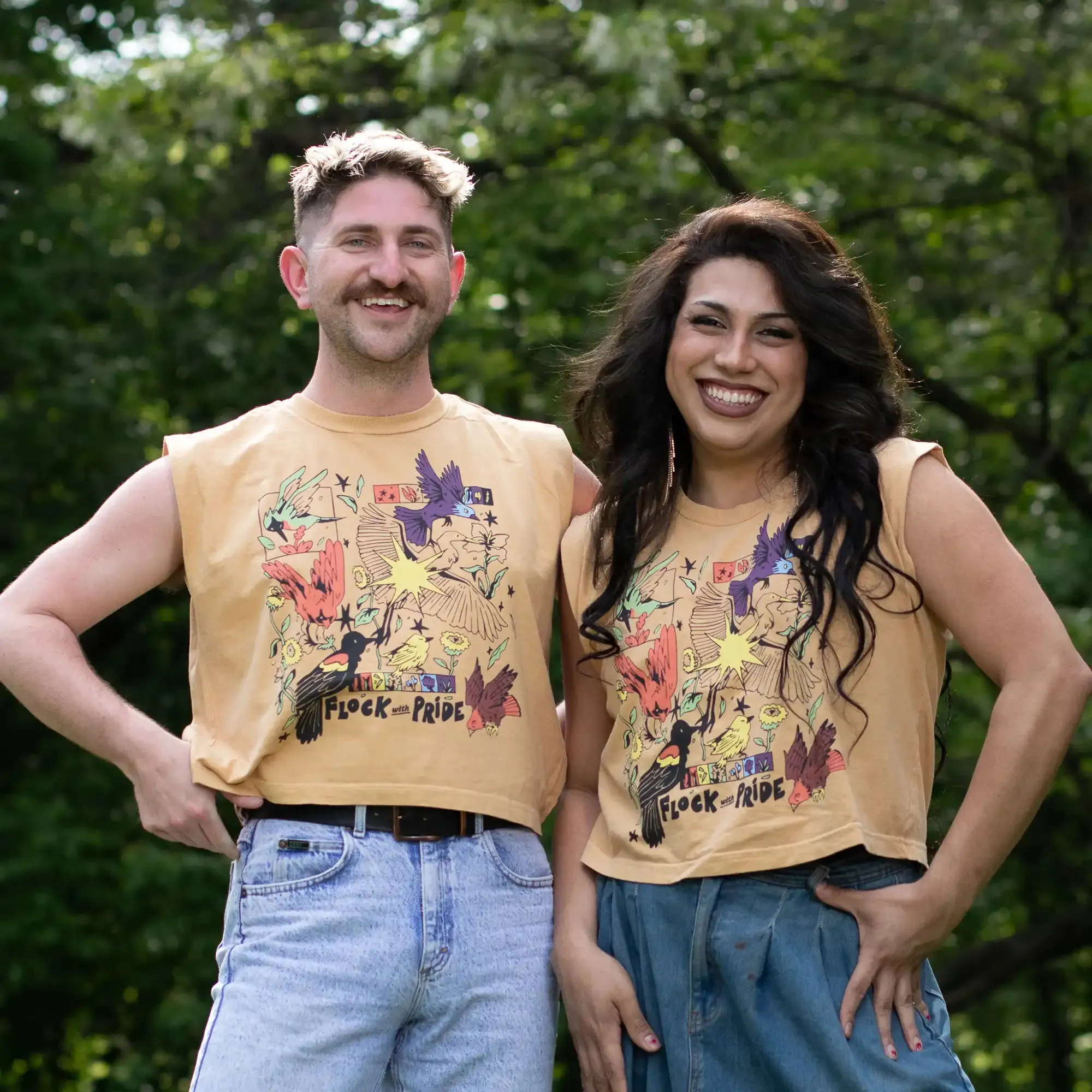 Flock With Pride Boxy Muscle Tank sold by Bird Collective product image thumbnail 5