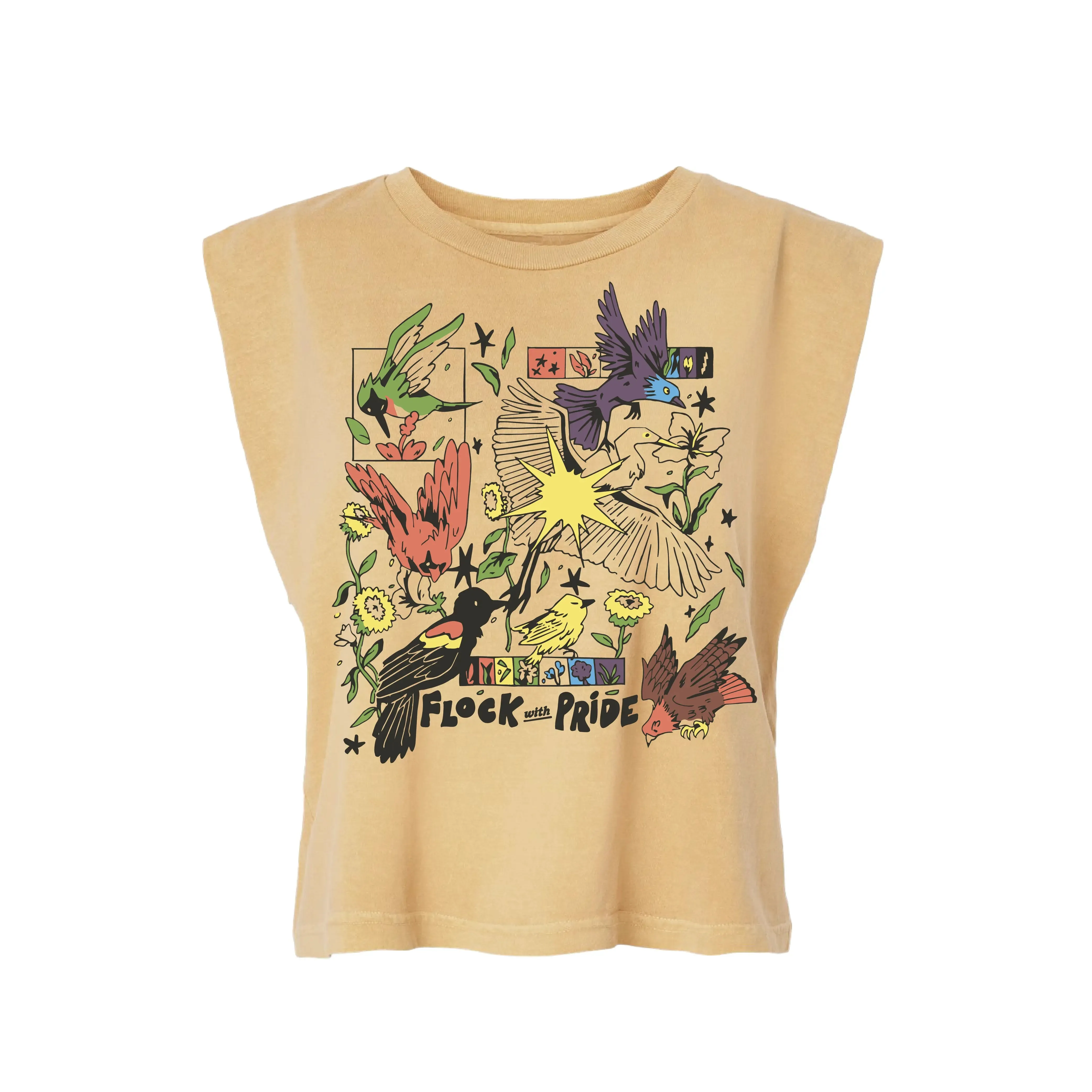 Flock With Pride Boxy Muscle Tank sold by Bird Collective