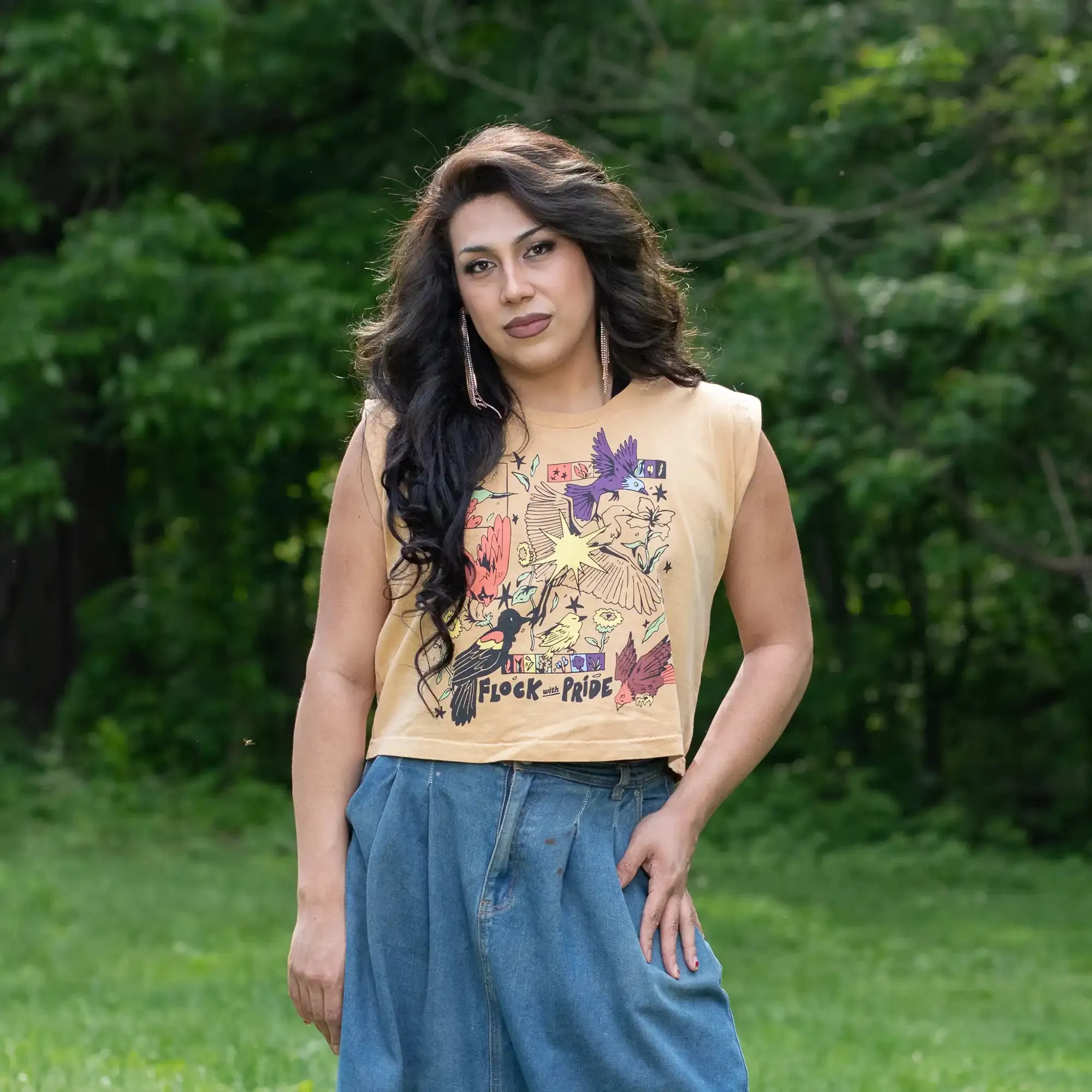 Flock With Pride Boxy Muscle Tank sold by Bird Collective product image thumbnail 3