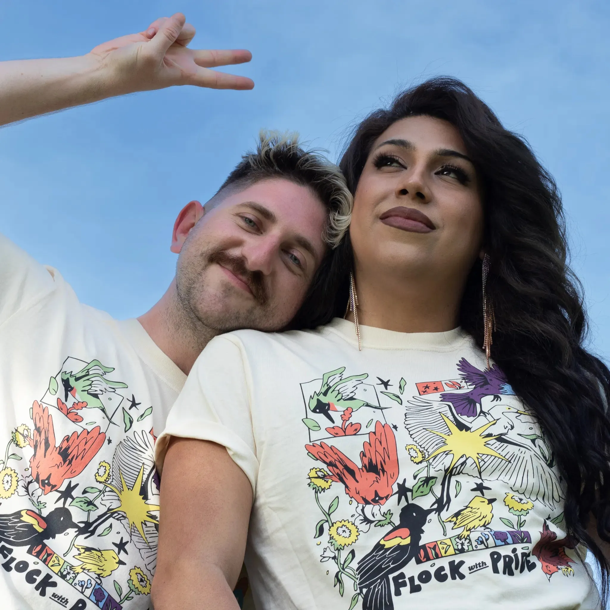 Flock With Pride T-Shirt sold by Bird Collective product image thumbnail 2