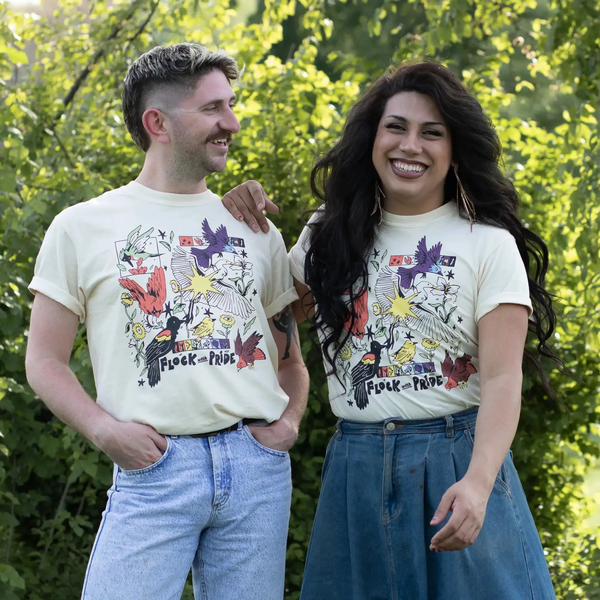 Flock With Pride T-Shirt sold by Bird Collective product image thumbnail 3