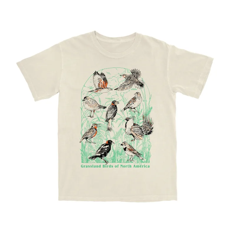 Grassland Birds of North America Tee sold by Bird Collective
