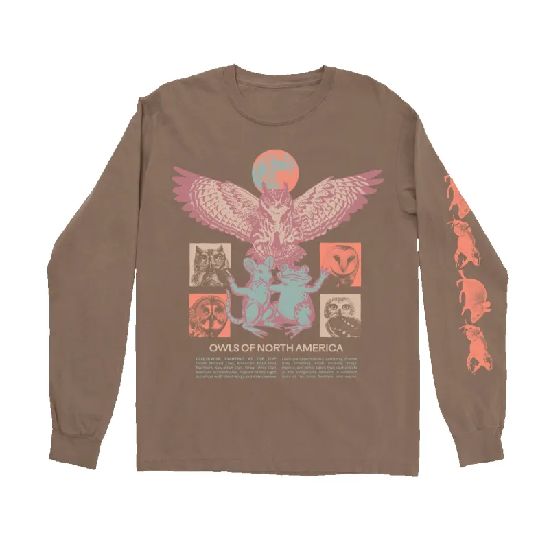 Owls of North America Long Sleeve Tee sold by Bird Collective