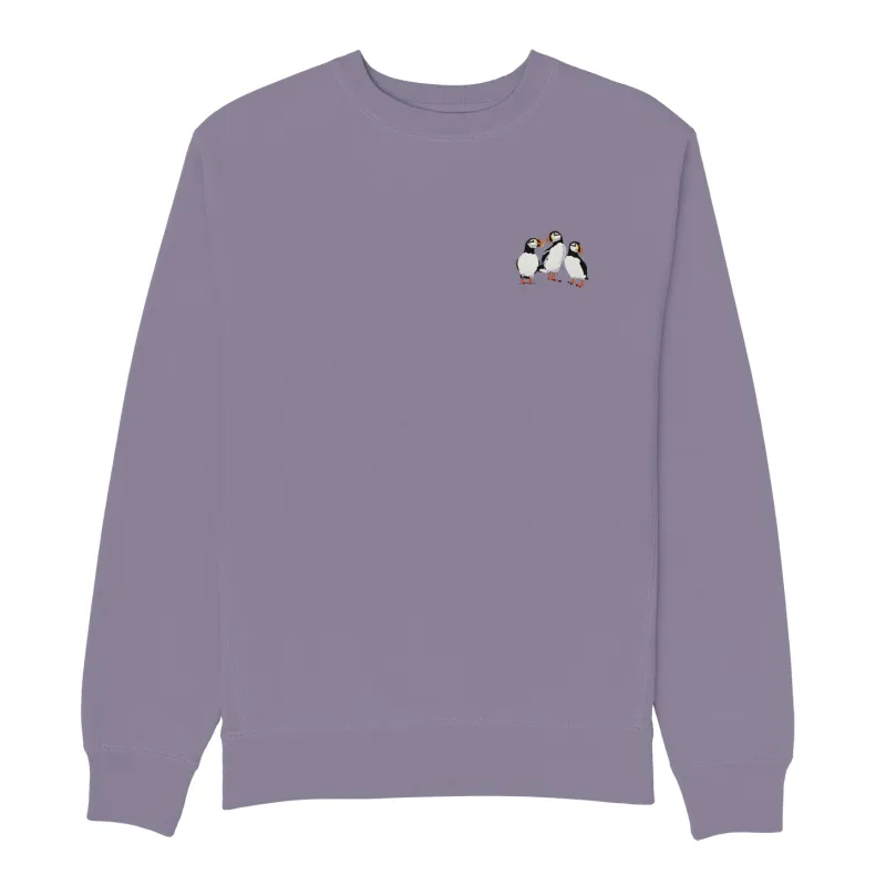 Atlantic Puffins Embroidered Sweatshirt sold by Bird Collective