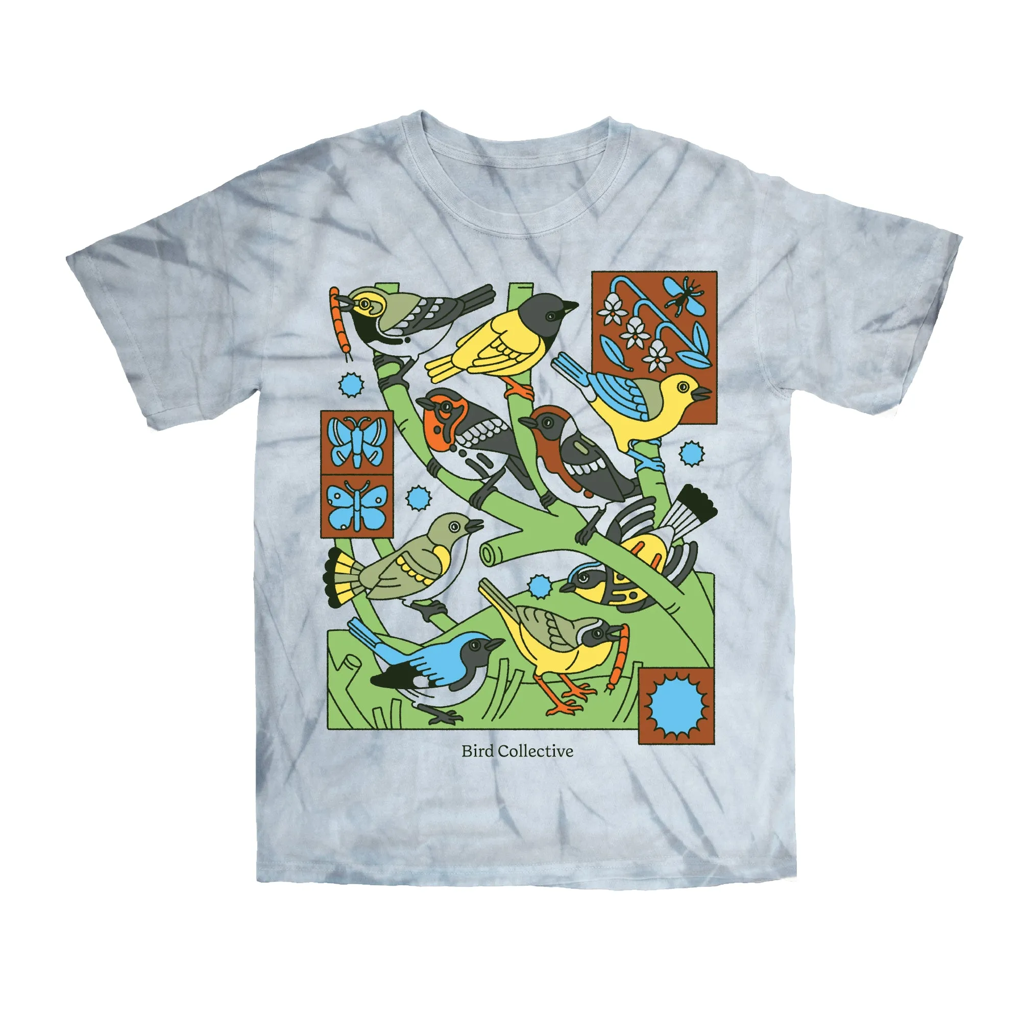 Warbler Tie Dye Tee sold by Bird Collective