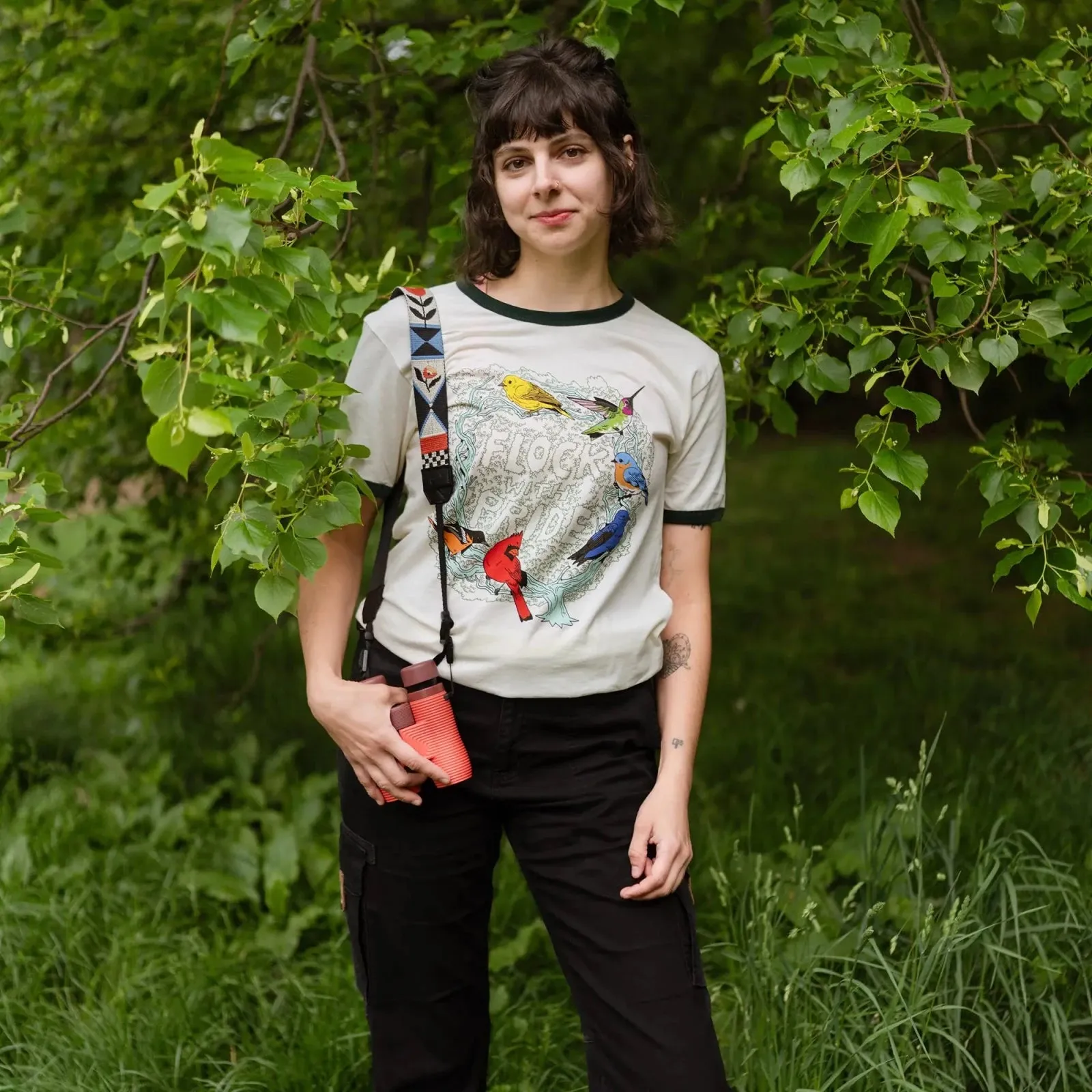 Flock With Pride Ringer Tee sold by Bird Collective product image thumbnail 3