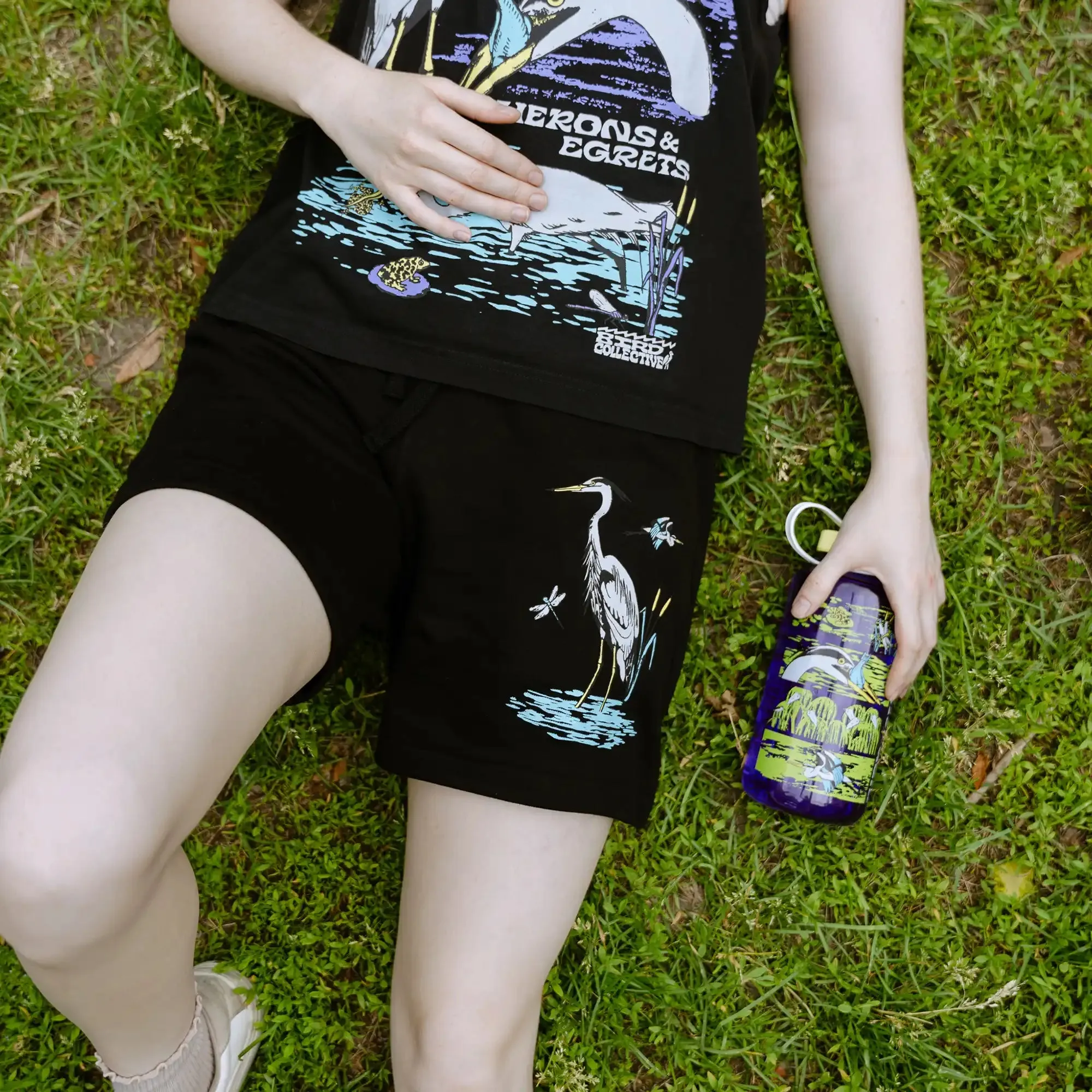 Herons & Egrets Shorts sold by Bird Collective product image thumbnail 3
