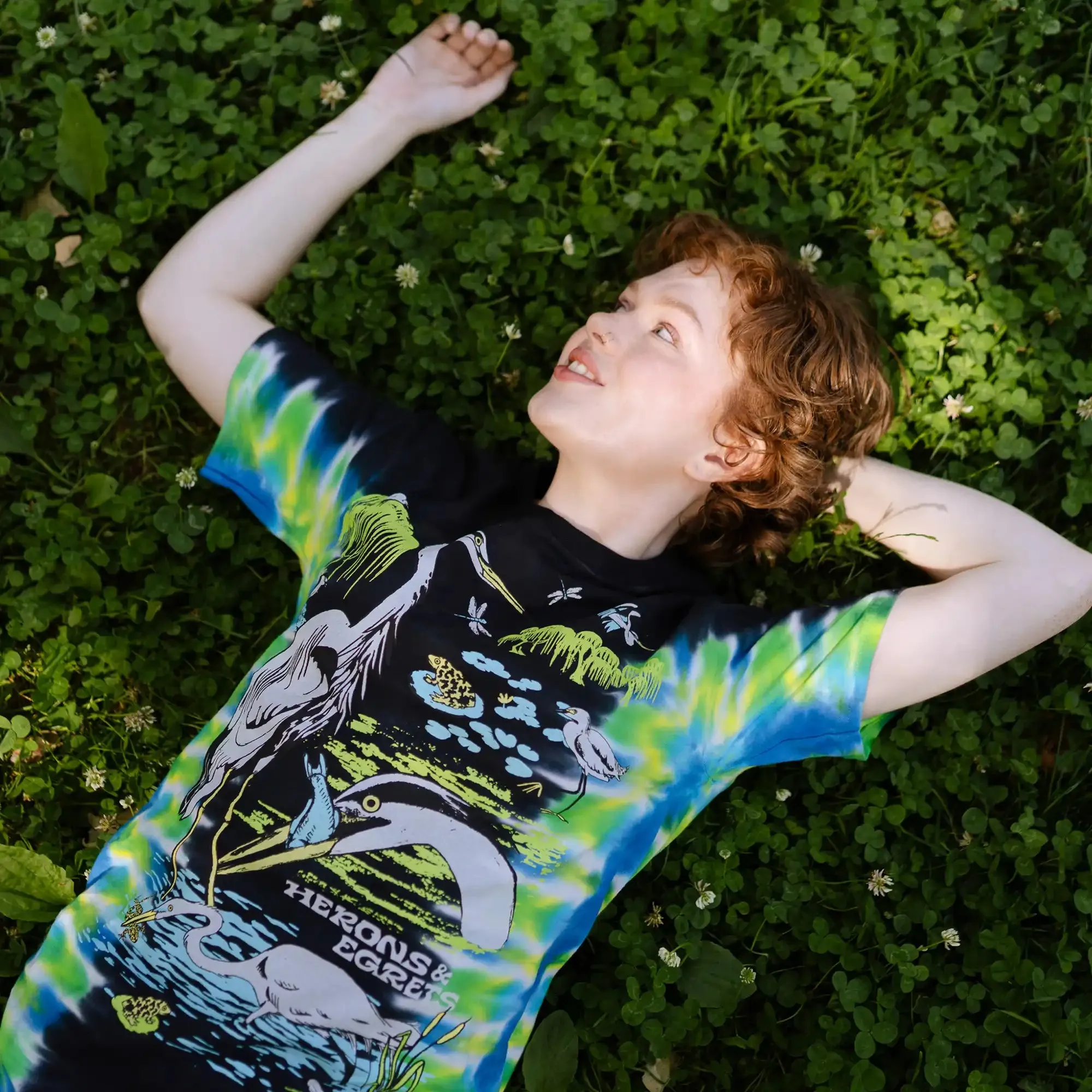 Herons & Egrets Tie Dye Tee sold by Bird Collective product image thumbnail 2