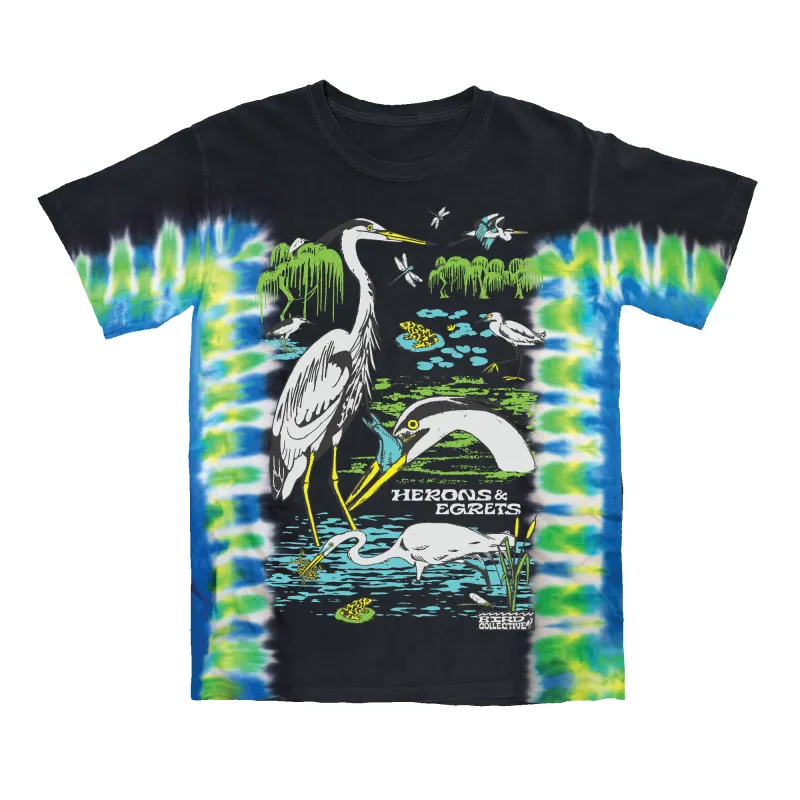 Herons & Egrets Tie Dye Tee made by Bird Collective