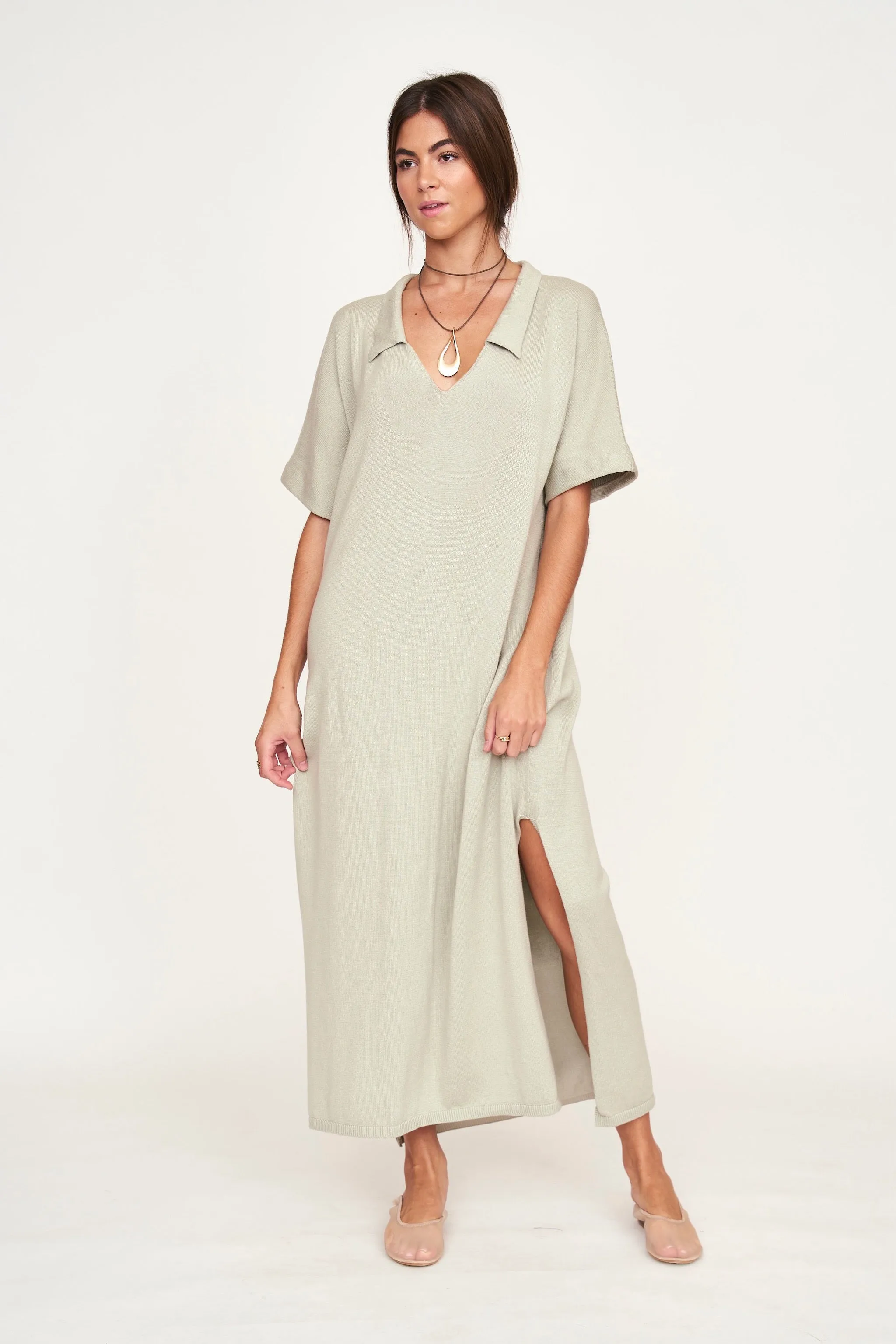 Adelaide Knit Caftan in Powder sold by Mirth product image thumbnail 2