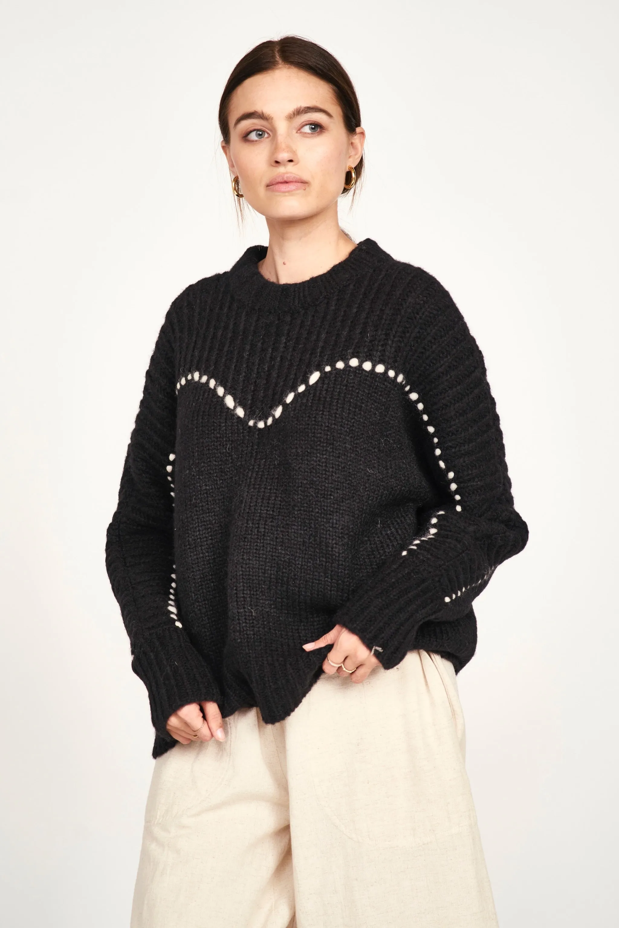 Andermatt Pullover in Black/Ivory sold by Mirth product image thumbnail 5