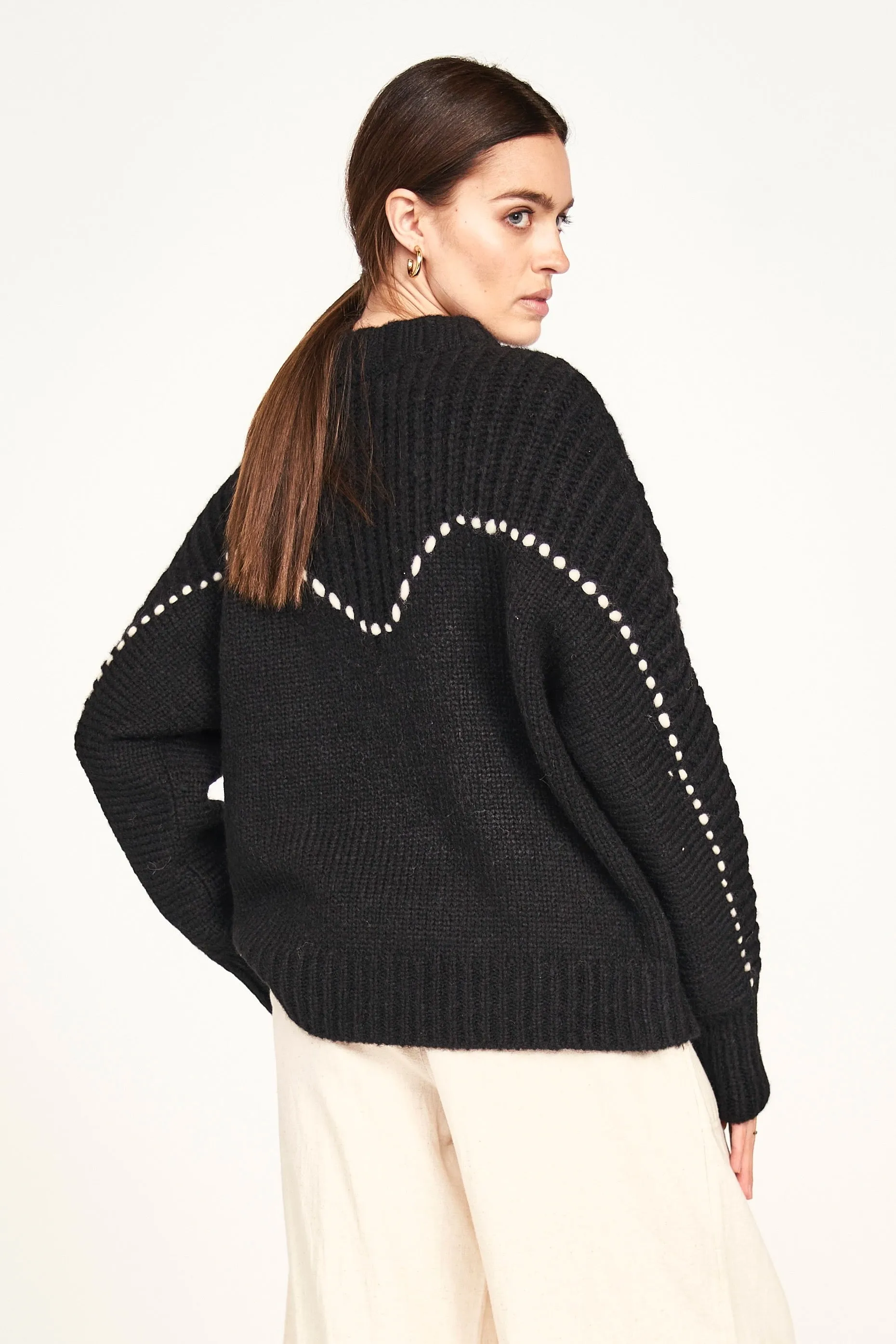 Andermatt Pullover in Black/Ivory sold by Mirth product image thumbnail 3