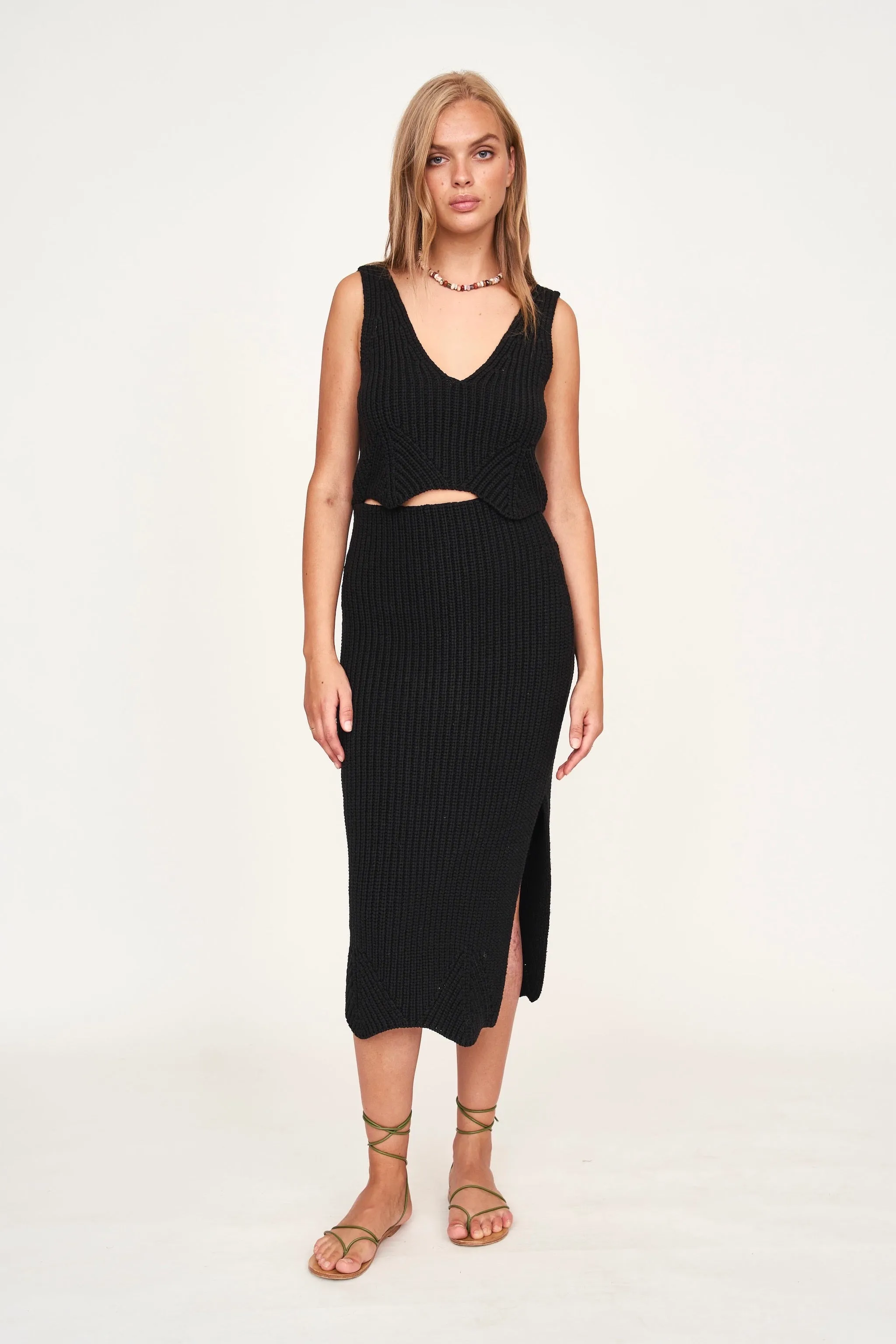 Arles Slim Knit Skirt in Black sold by Mirth product image thumbnail 5