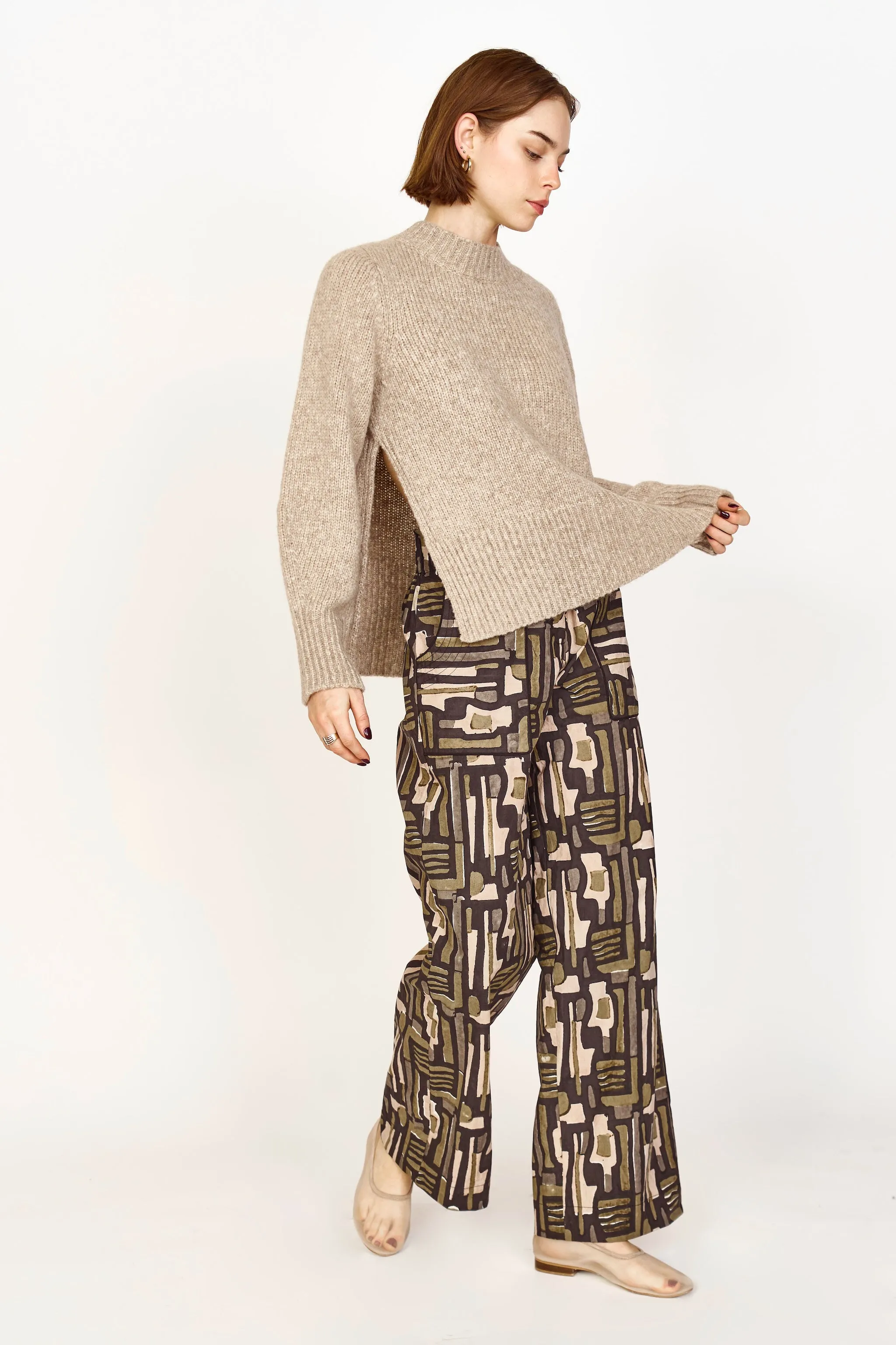 Aspen Open Side Pullover in Camel sold by Mirth