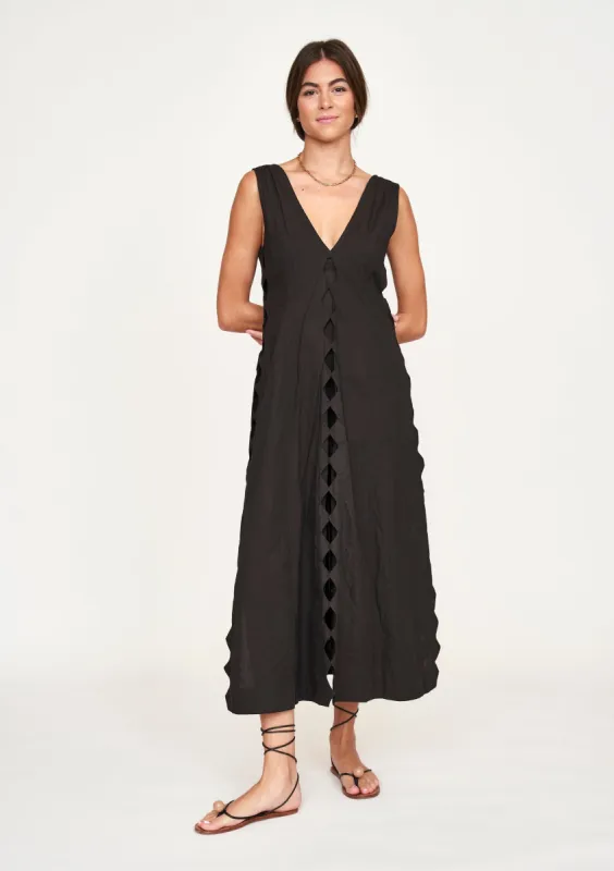 Barcelona Dress in Black sold by Mirth