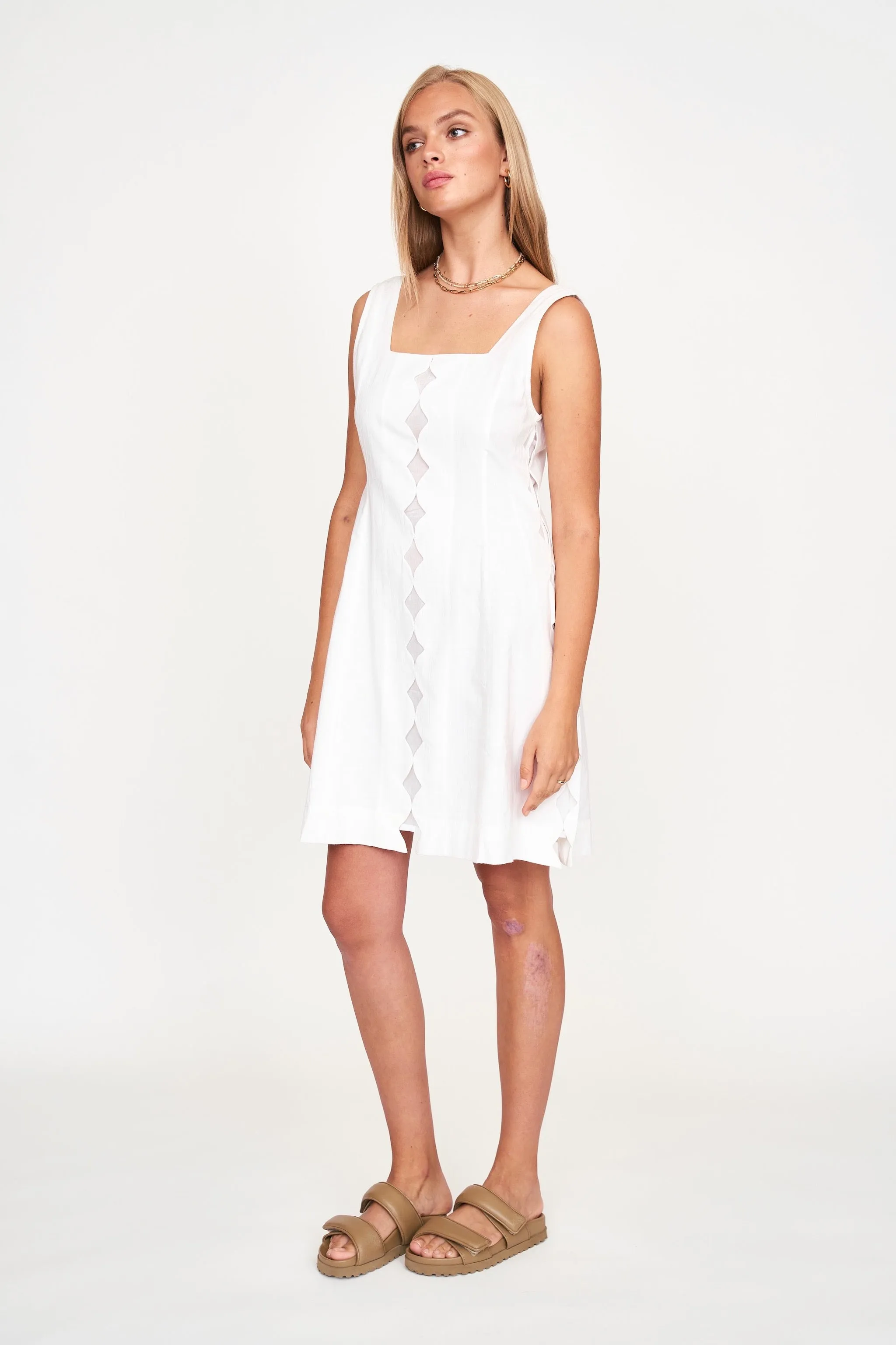 Barcelona Short Dress in White sold by Mirth product image thumbnail 2