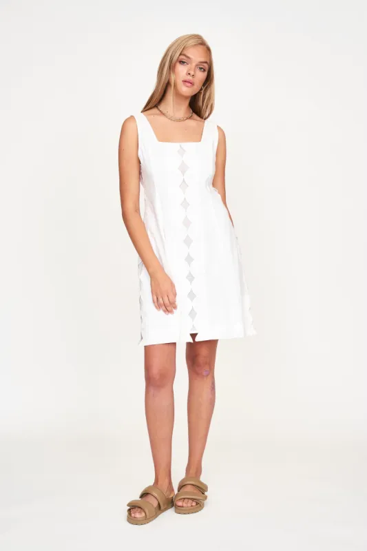 Barcelona Short Dress in White sold by Mirth