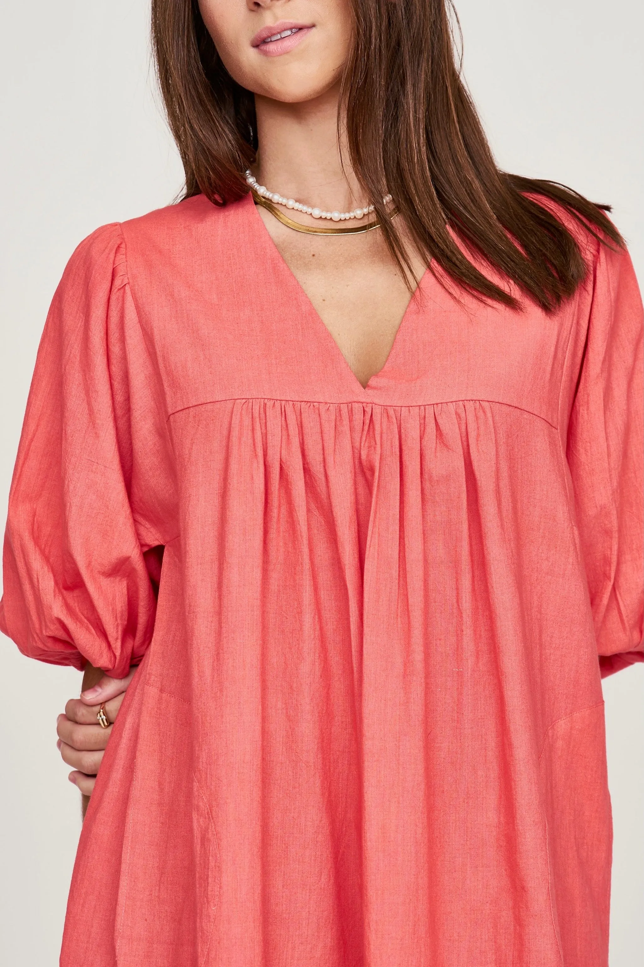 Belem Dress in Coral sold by Mirth product image thumbnail 3
