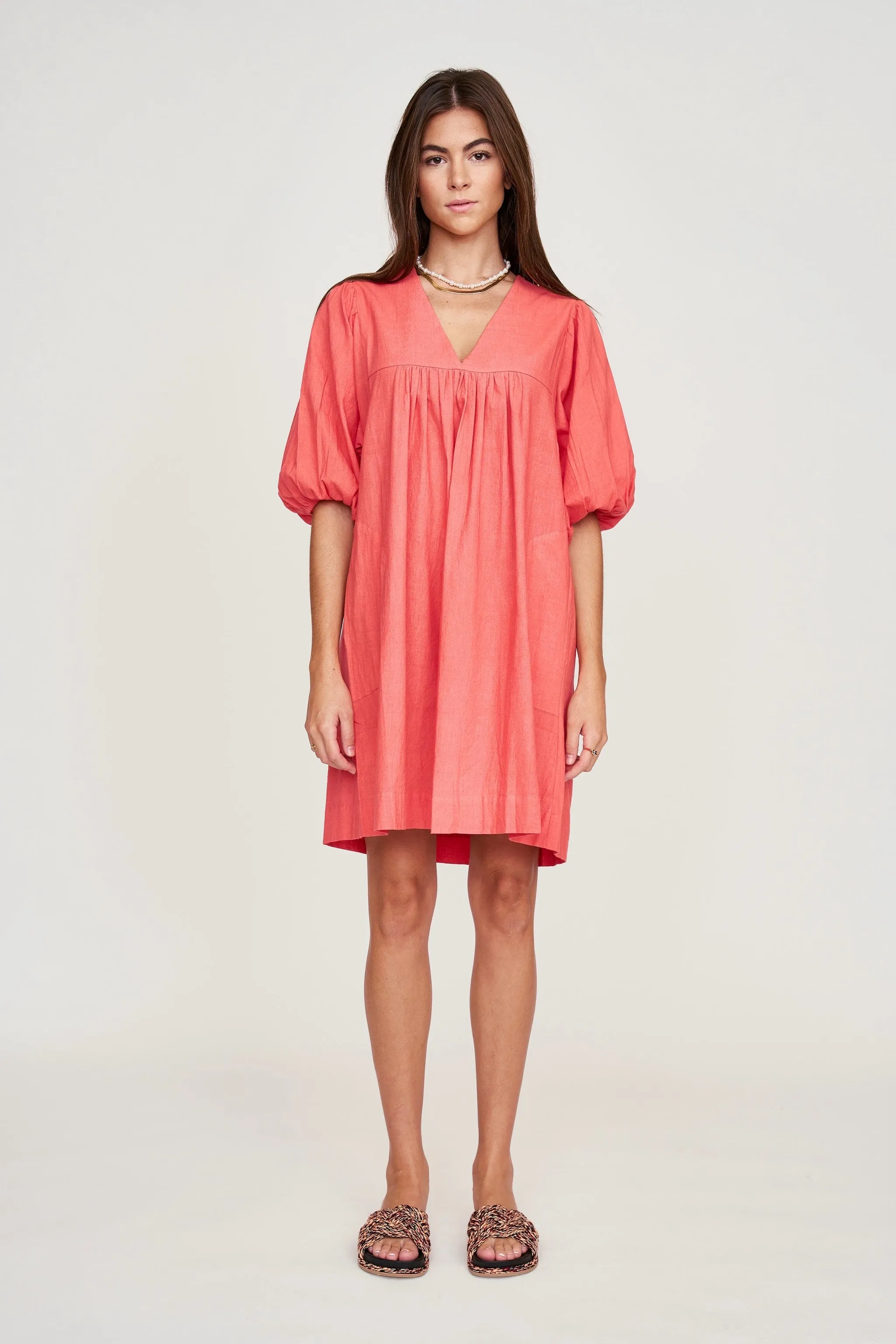 Belem Dress in Coral sold by Mirth
