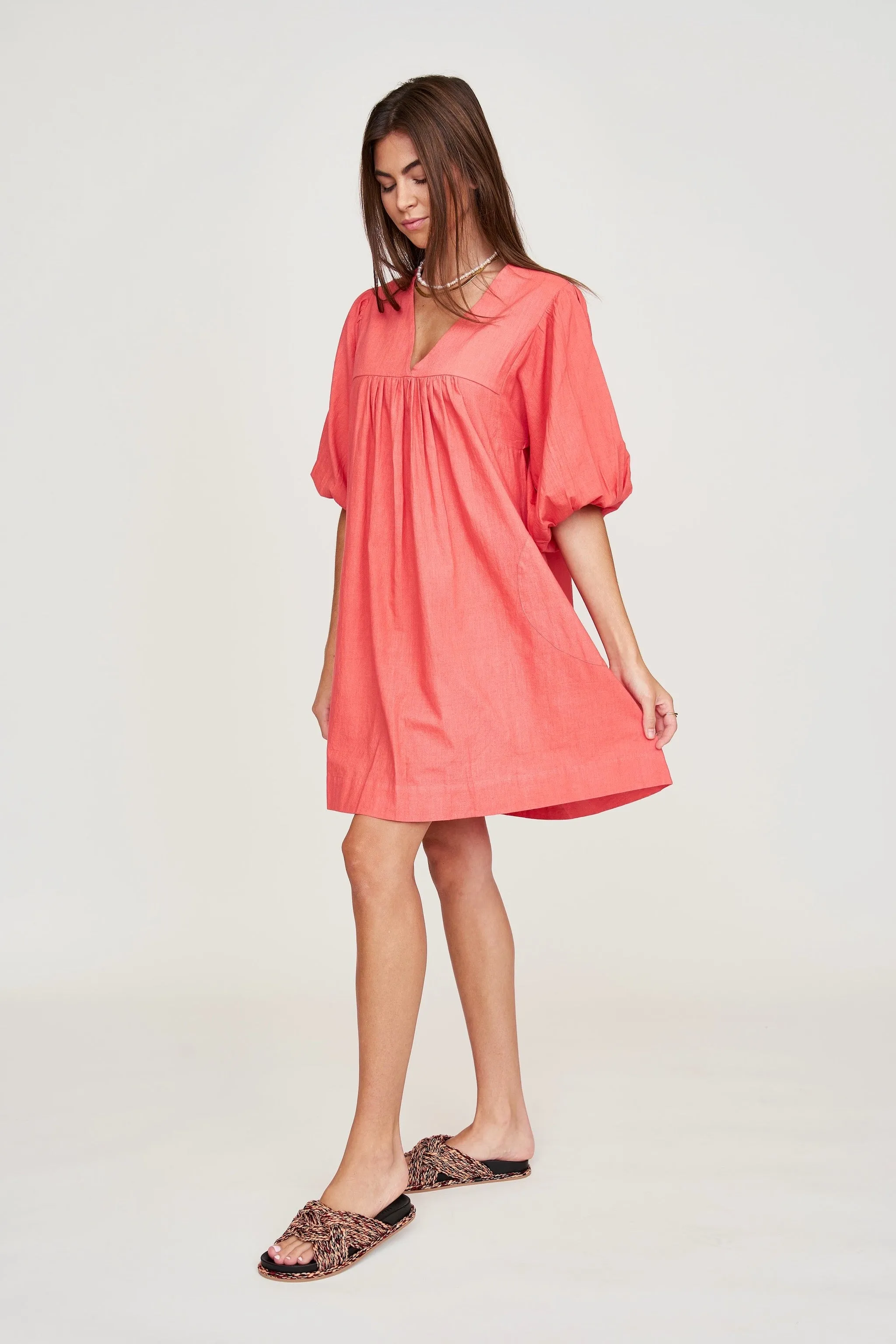 Belem Dress in Coral sold by Mirth product image thumbnail 4