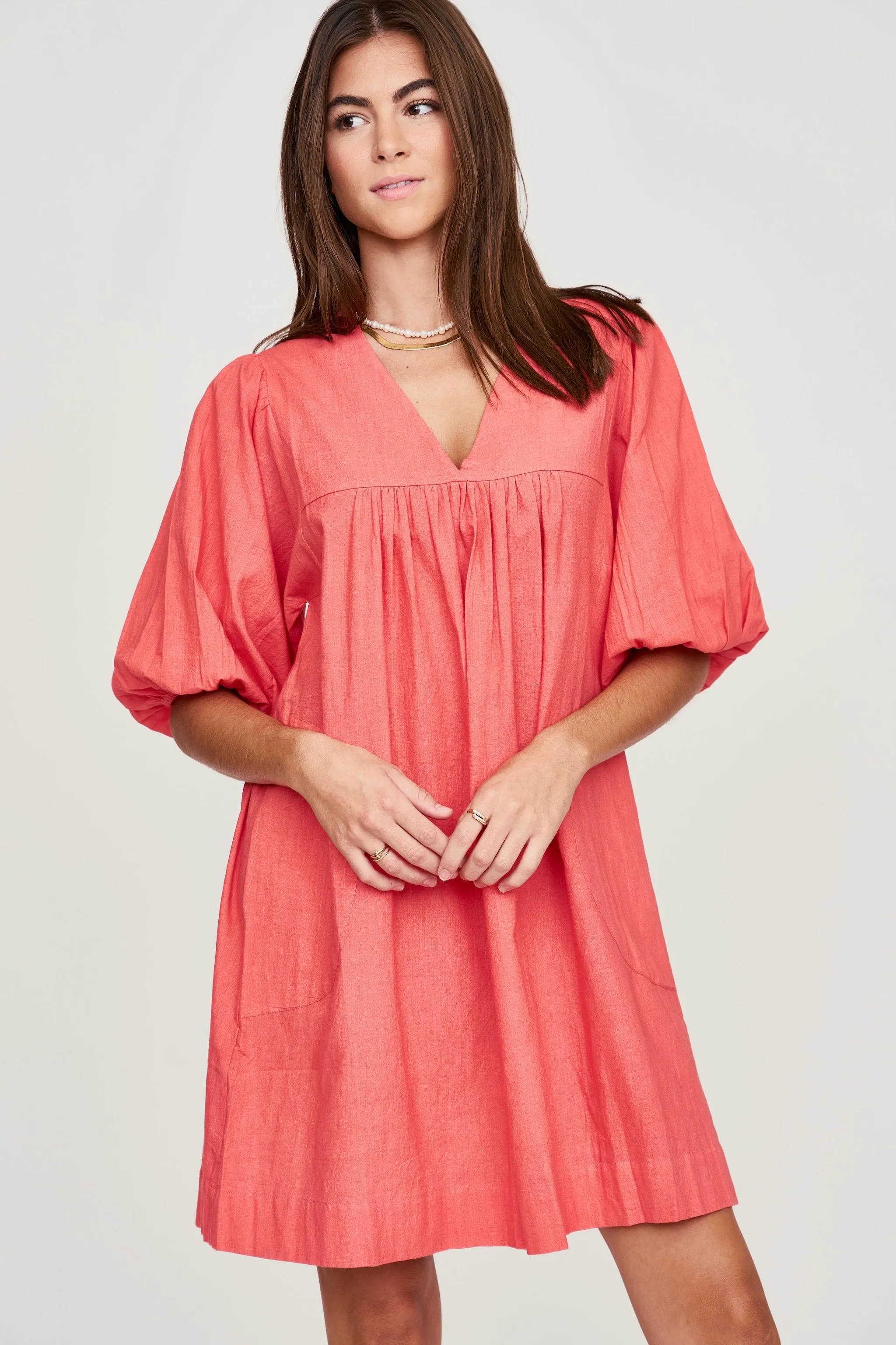 Belem Dress in Coral sold by Mirth product image thumbnail 2