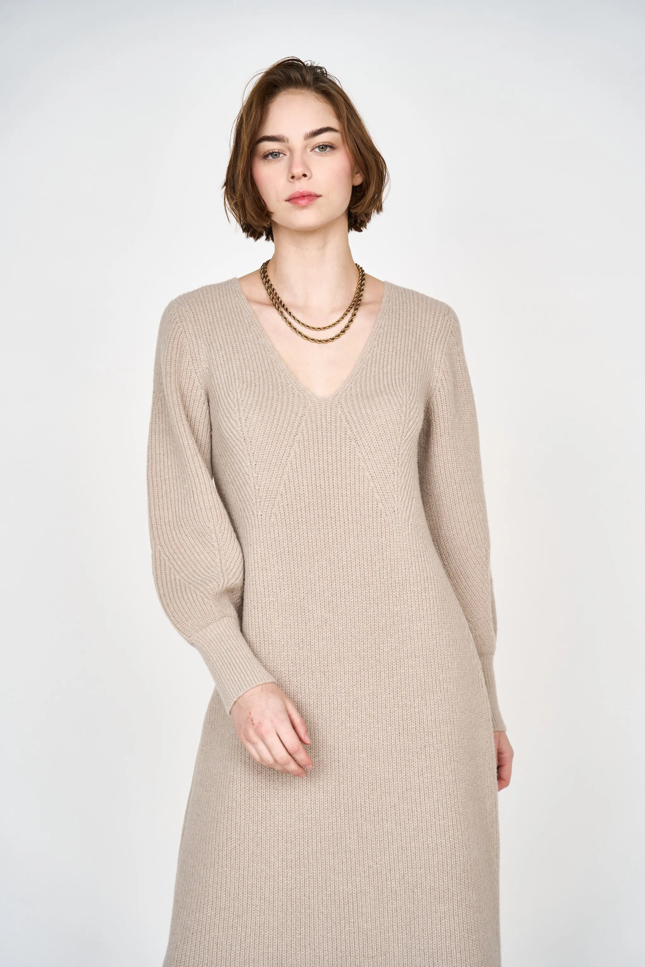 Bellagio Knit Dress in Taupe sold by Mirth product image thumbnail 4