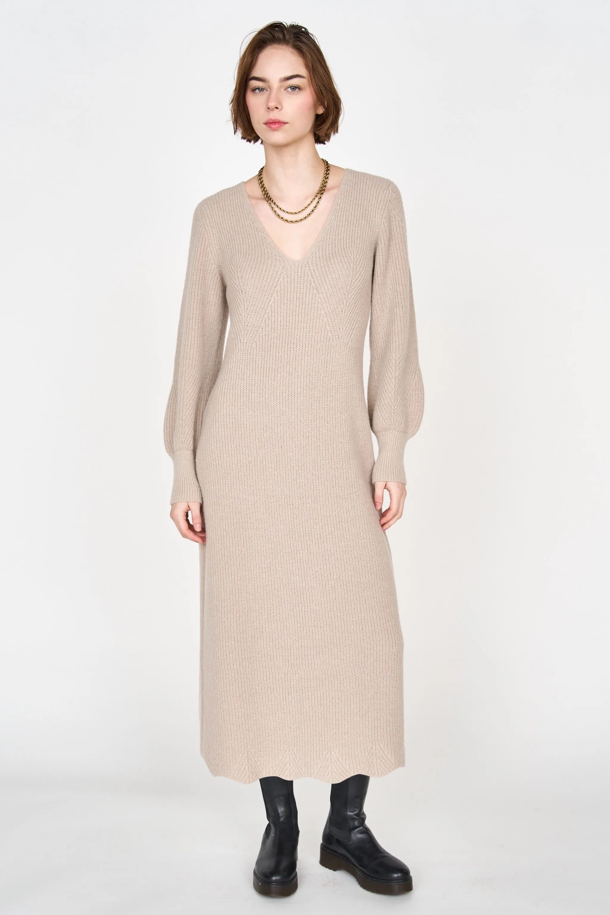 Bellagio Knit Dress in Taupe sold by Mirth