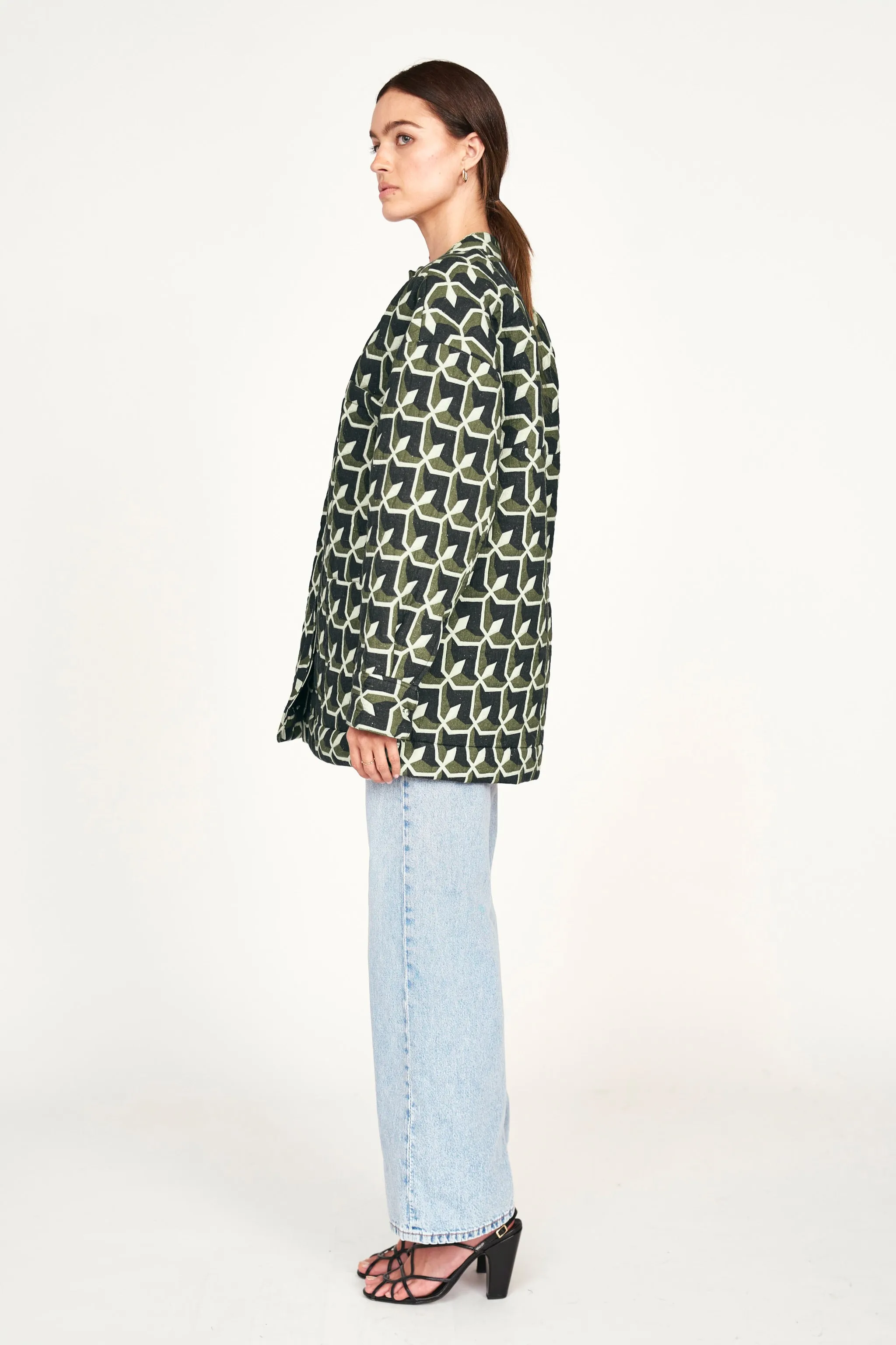 Bergen Jacket in Olive Parquet sold by Mirth product image thumbnail 4