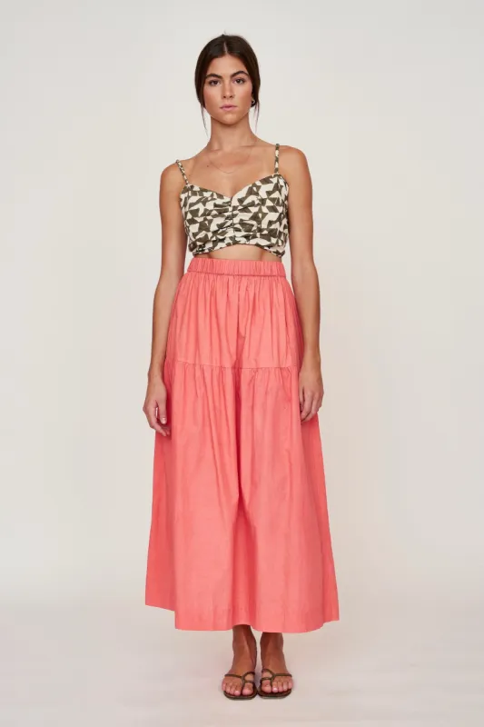 Brighton Skirt in Coral sold by Mirth