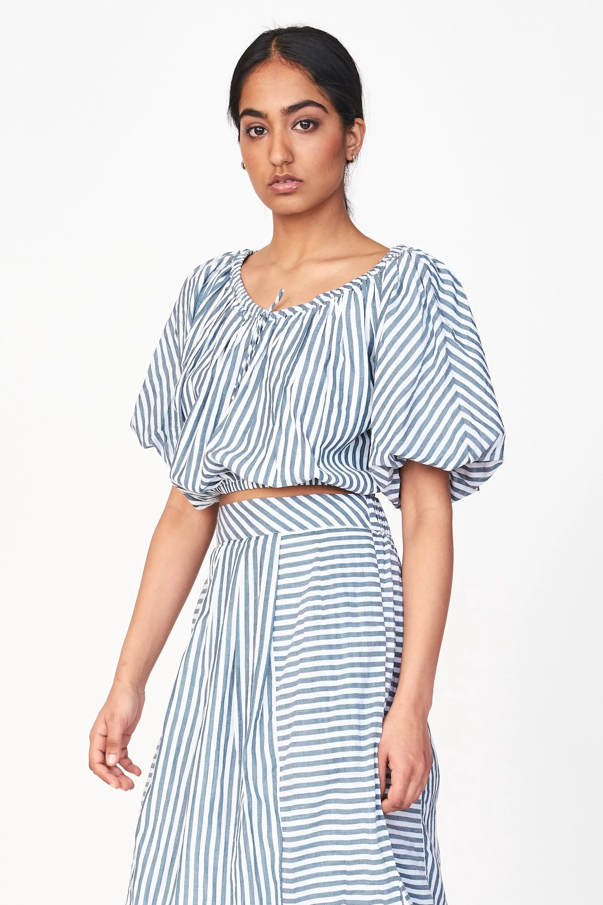 Capri Bubble Top in Ocean Stripe sold by Mirth product image thumbnail 3