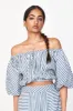 Capri Bubble Top in Ocean Stripe sold by Mirth