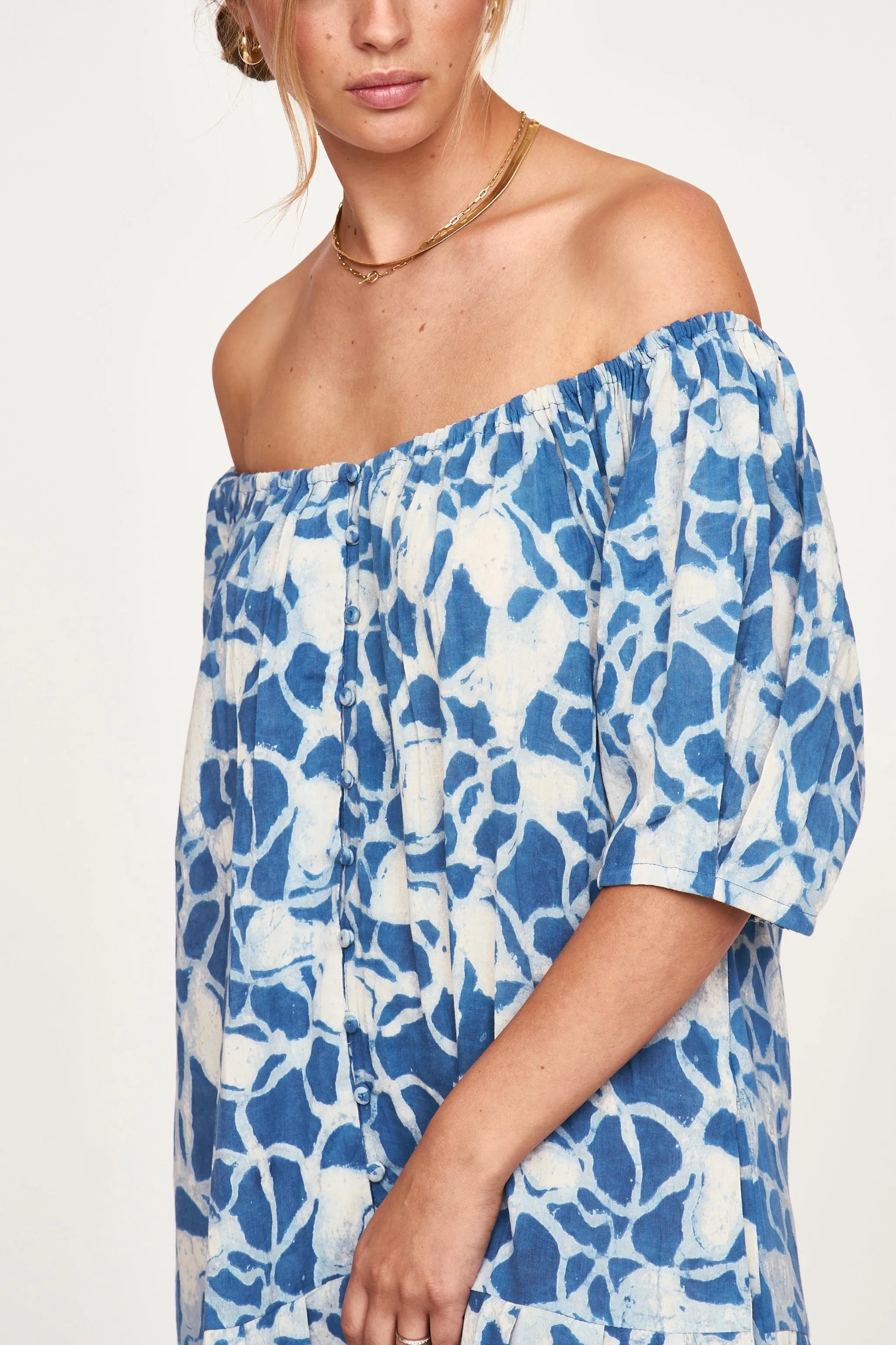 Capri Dress in Indigo Crackle sold by Mirth product image thumbnail 3