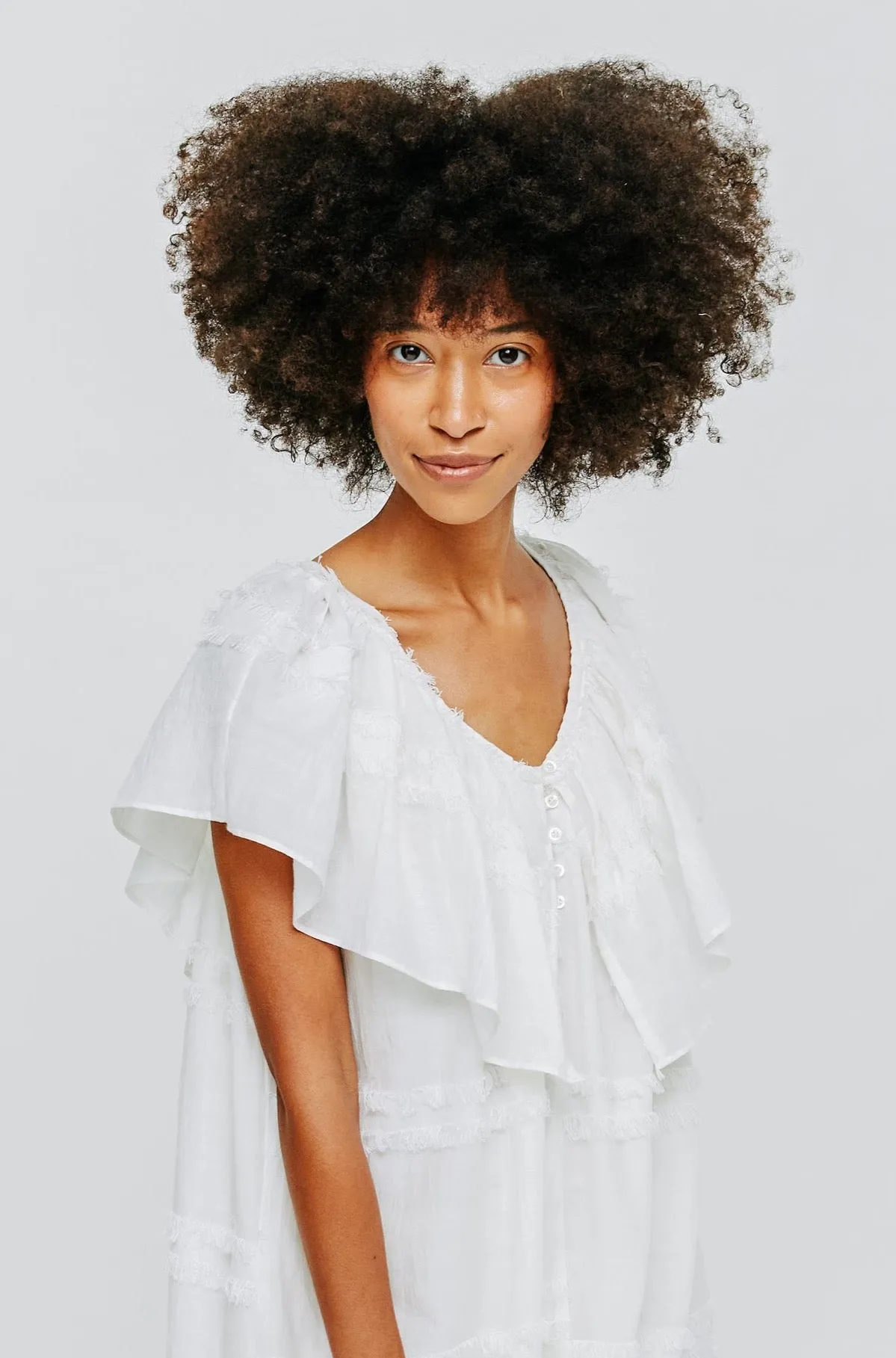 Capri Dress in White Fringe sold by Mirth product image thumbnail 5