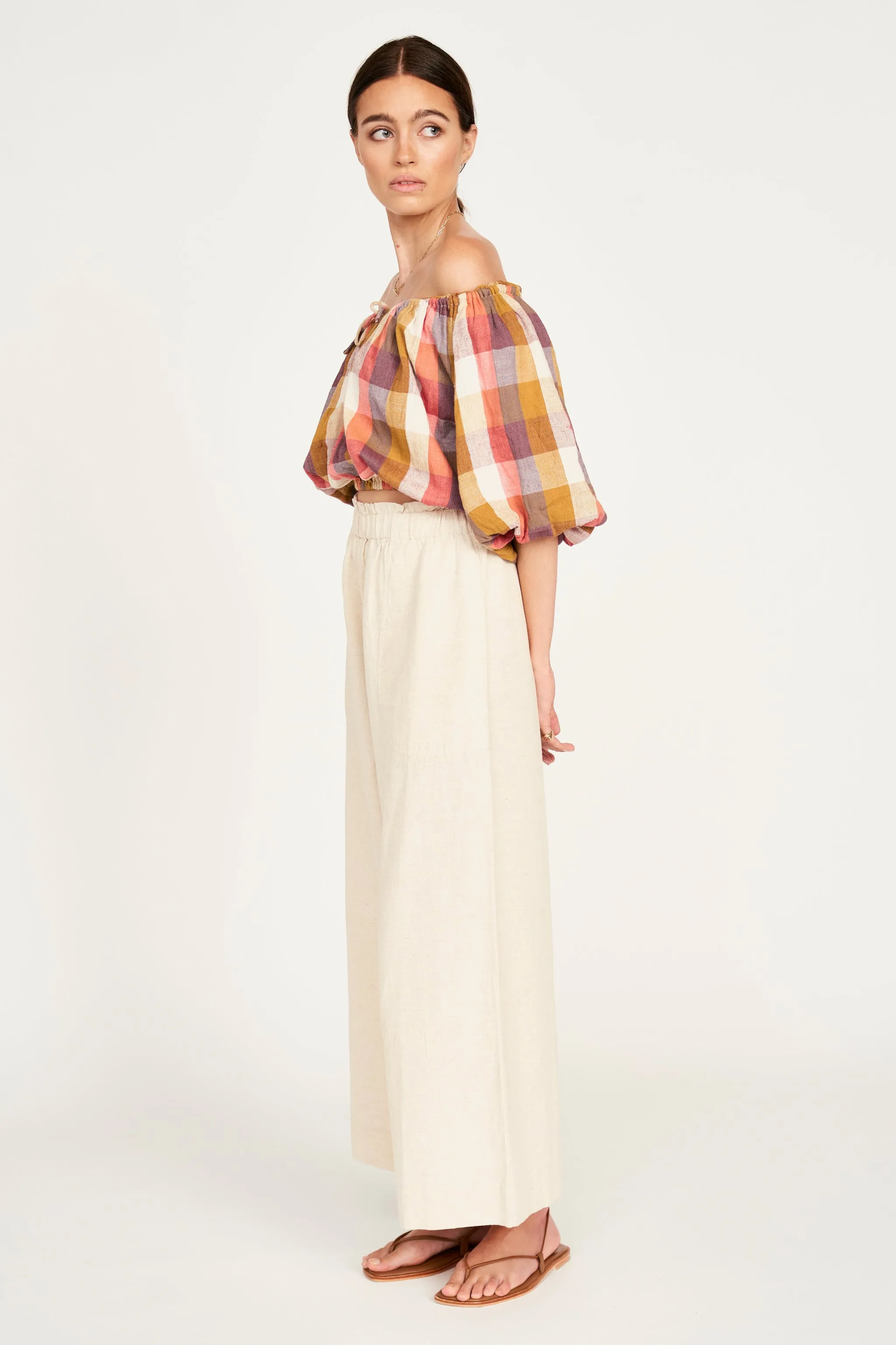 Capri Top in Sunset Plaid sold by Mirth product image thumbnail 4