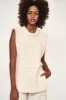 Carmel Open Side Knit Vest in Snow sold by Mirth
