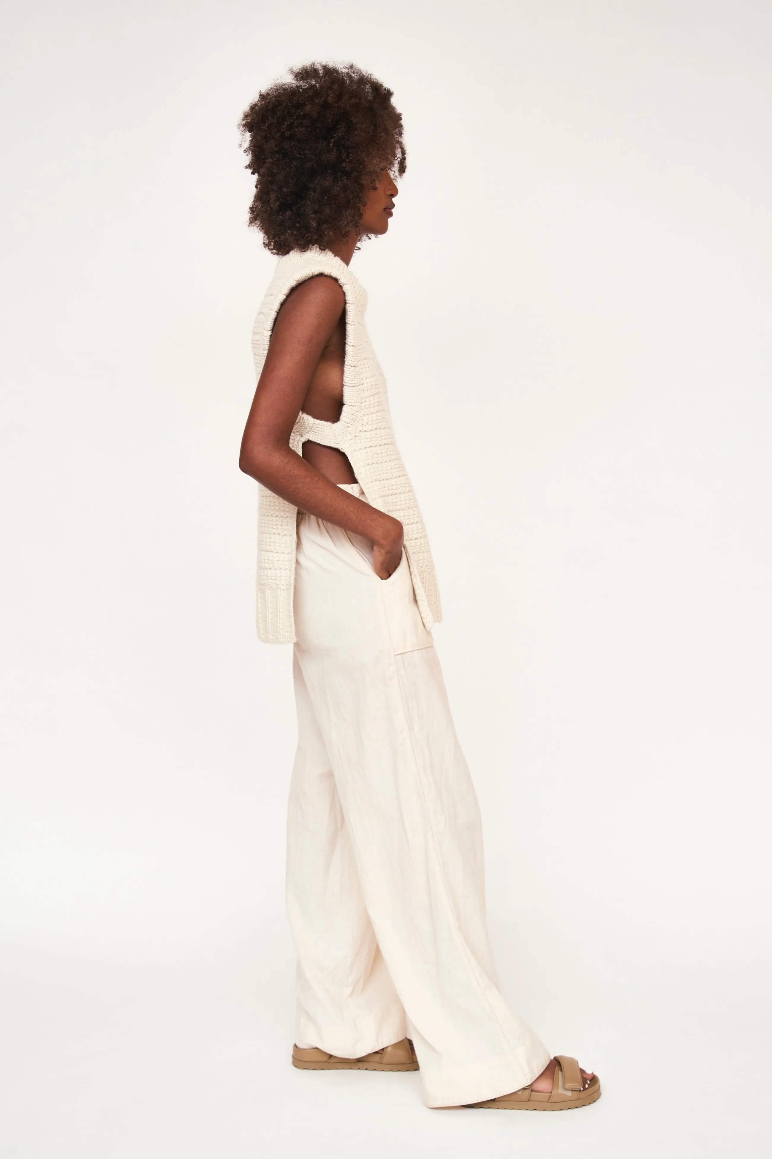 Carmel Open Side Knit Vest in Snow sold by Mirth product image thumbnail 3