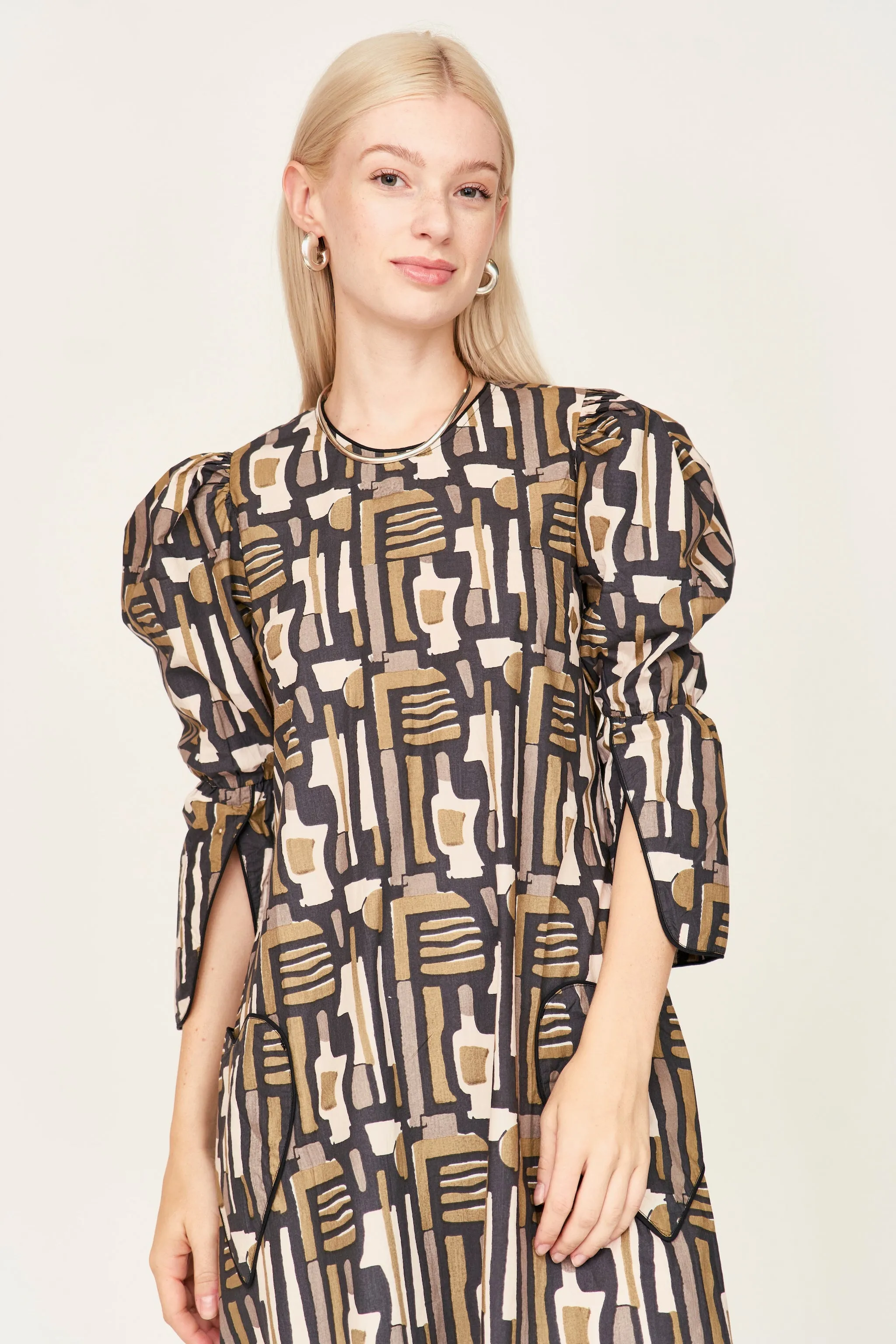 Cassis Dress in Olive Labyrinth sold by Mirth product image thumbnail 2