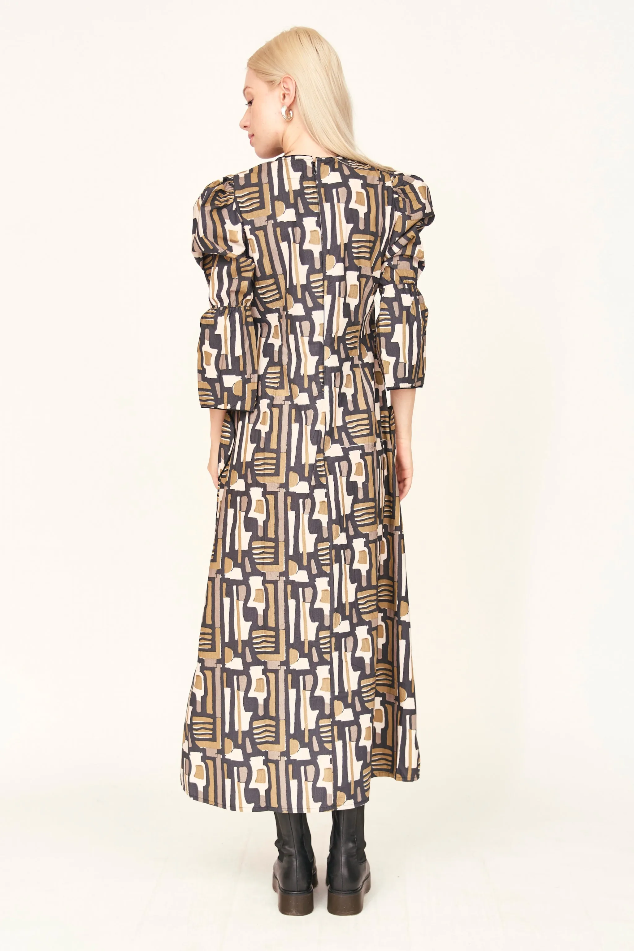 Cassis Dress in Olive Labyrinth sold by Mirth product image thumbnail 5