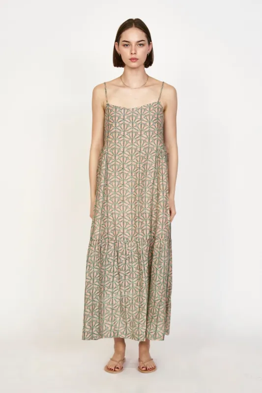 Clemente Dress in Trellis in Petal sold by Mirth