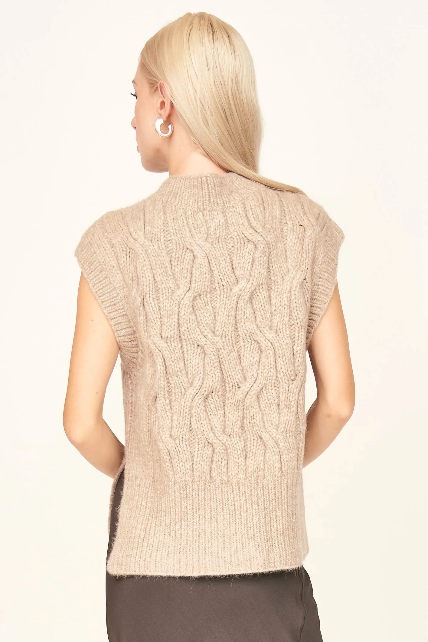 Cortina Hand Knit Sweater Vest in Camel sold by Mirth product image thumbnail 4