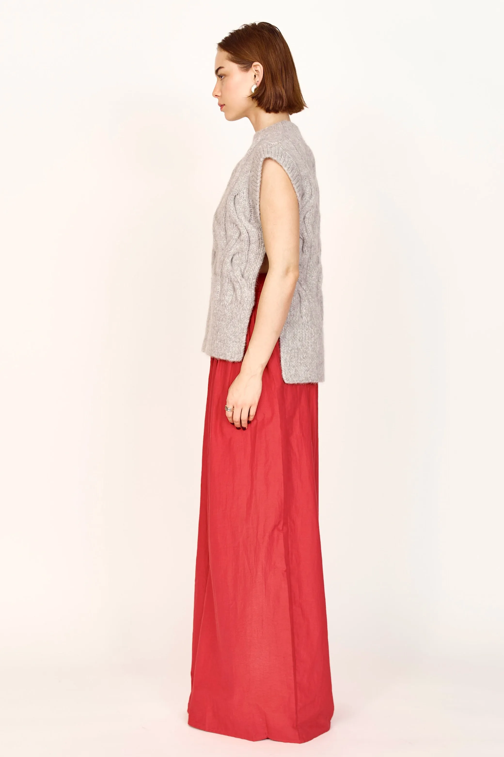 Cortina Hand Knit Sweater Vest in Dove Grey sold by Mirth product image thumbnail 5