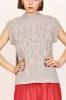 Cortina Hand Knit Sweater Vest in Dove Grey sold by Mirth